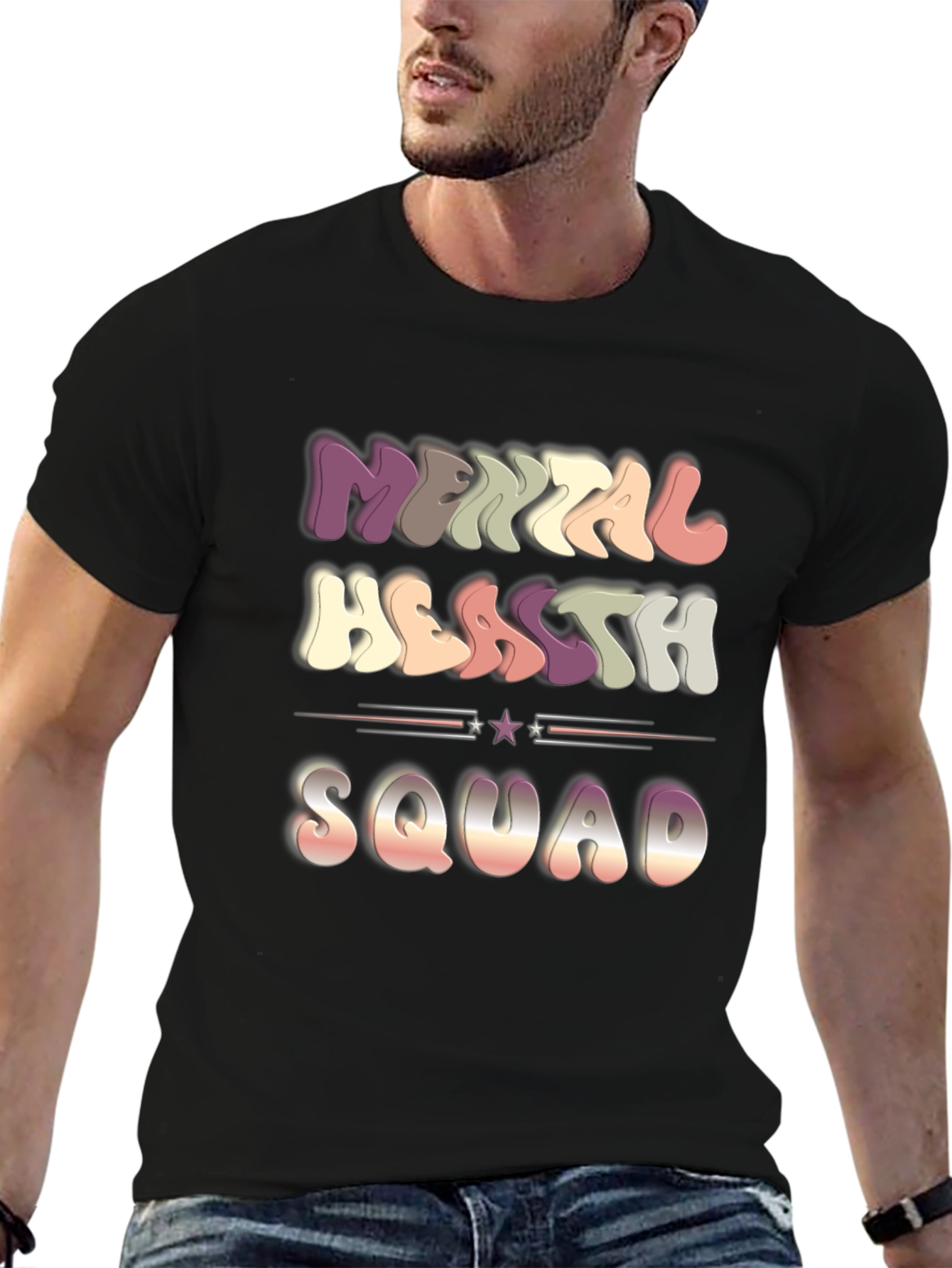 Black Mental Health Squad T-Shirt view 6