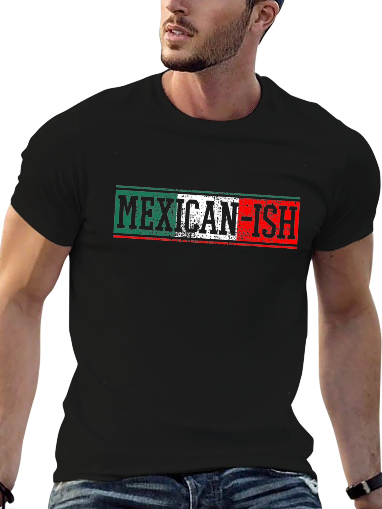 Black Mexican-ish Novelty Graphic T-Shirt view 6