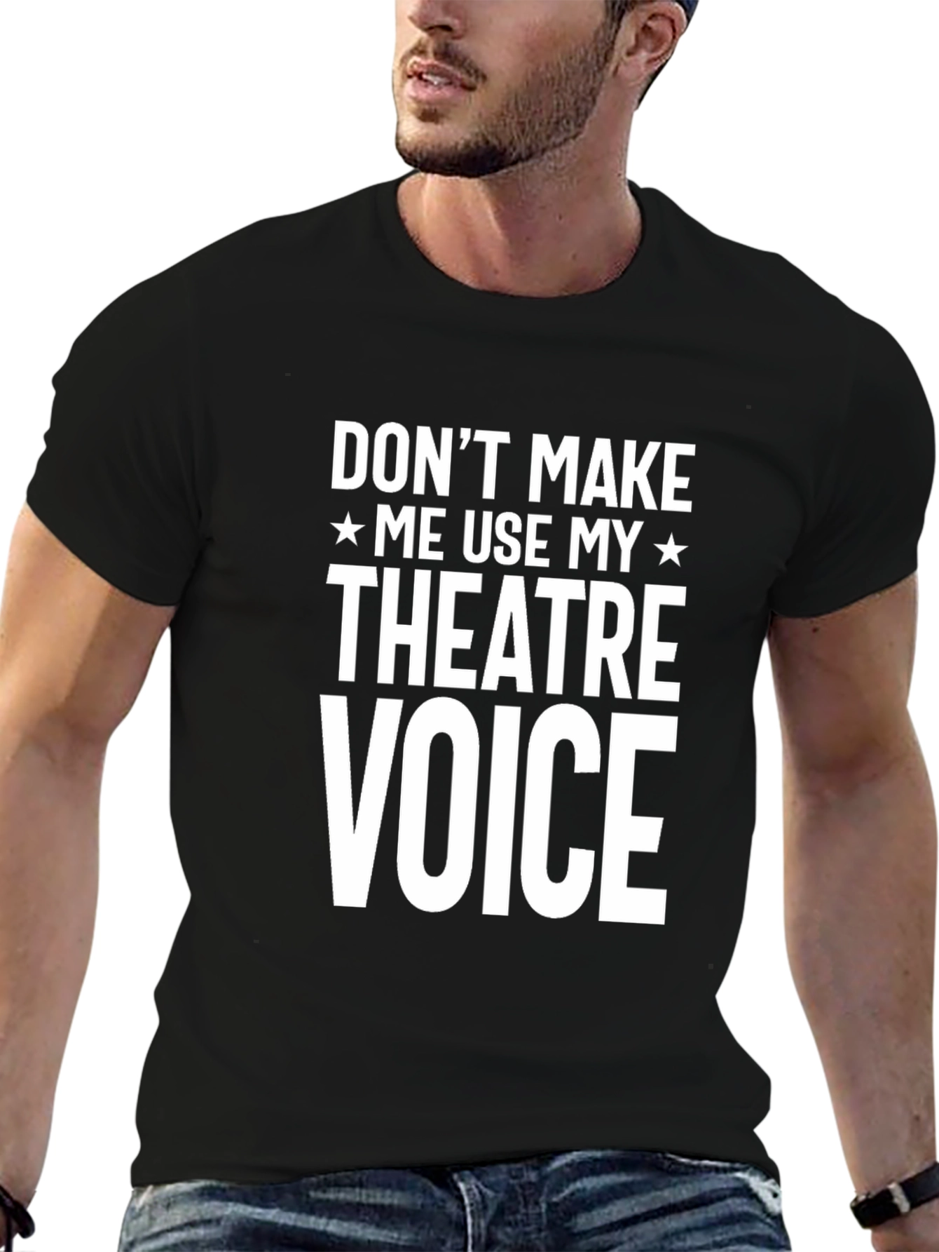 Black Theater Voice Graphic Tee - Funny Actor T-Shirt view 6