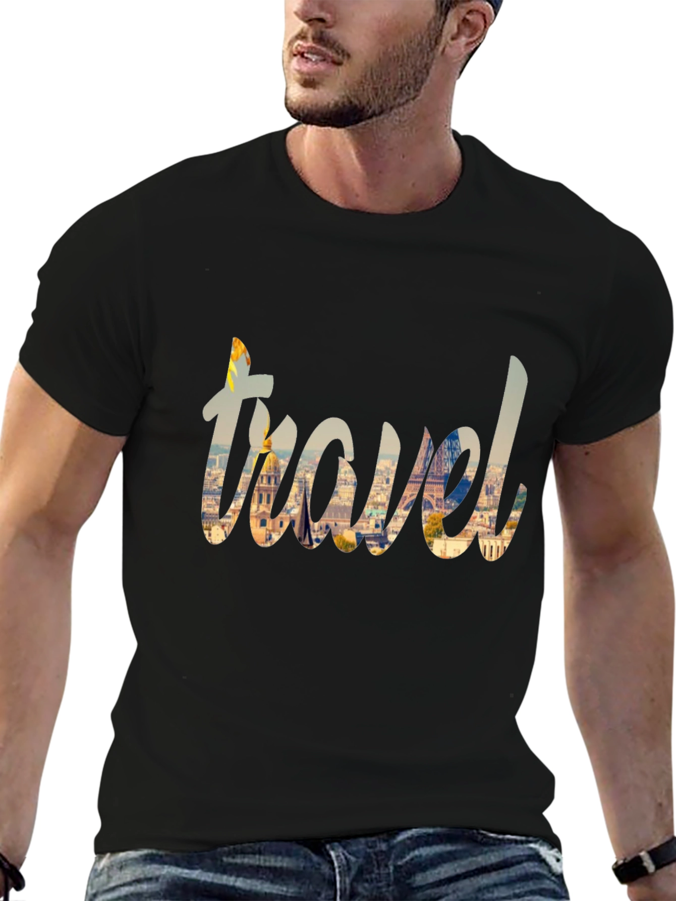 Black Travel Graphic Tee - Black T-Shirt view 6