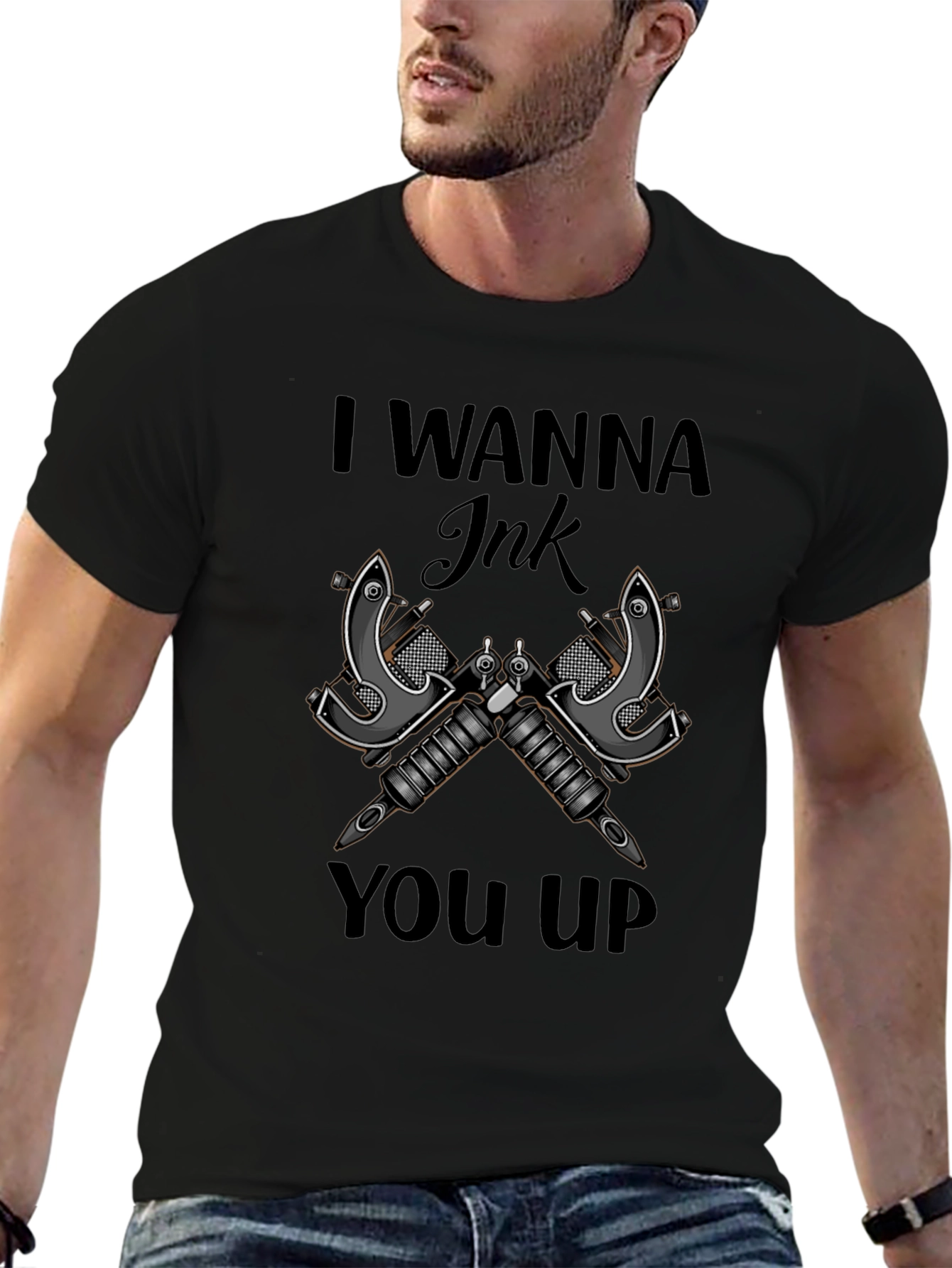 Black I Wanna Ink You Up Graphic T-Shirt view 6