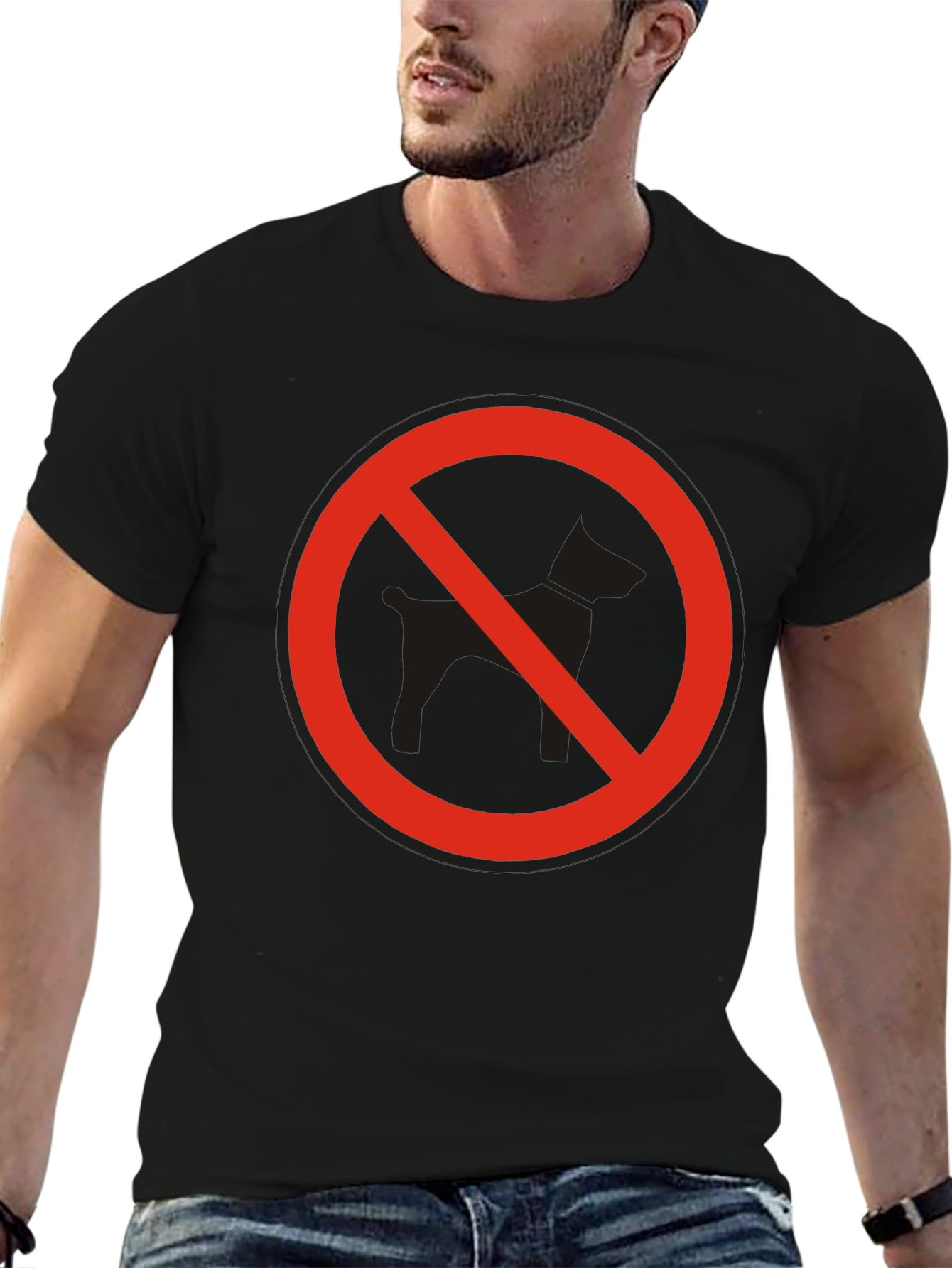 Black No Dogs Allowed Graphic T-Shirt view 6