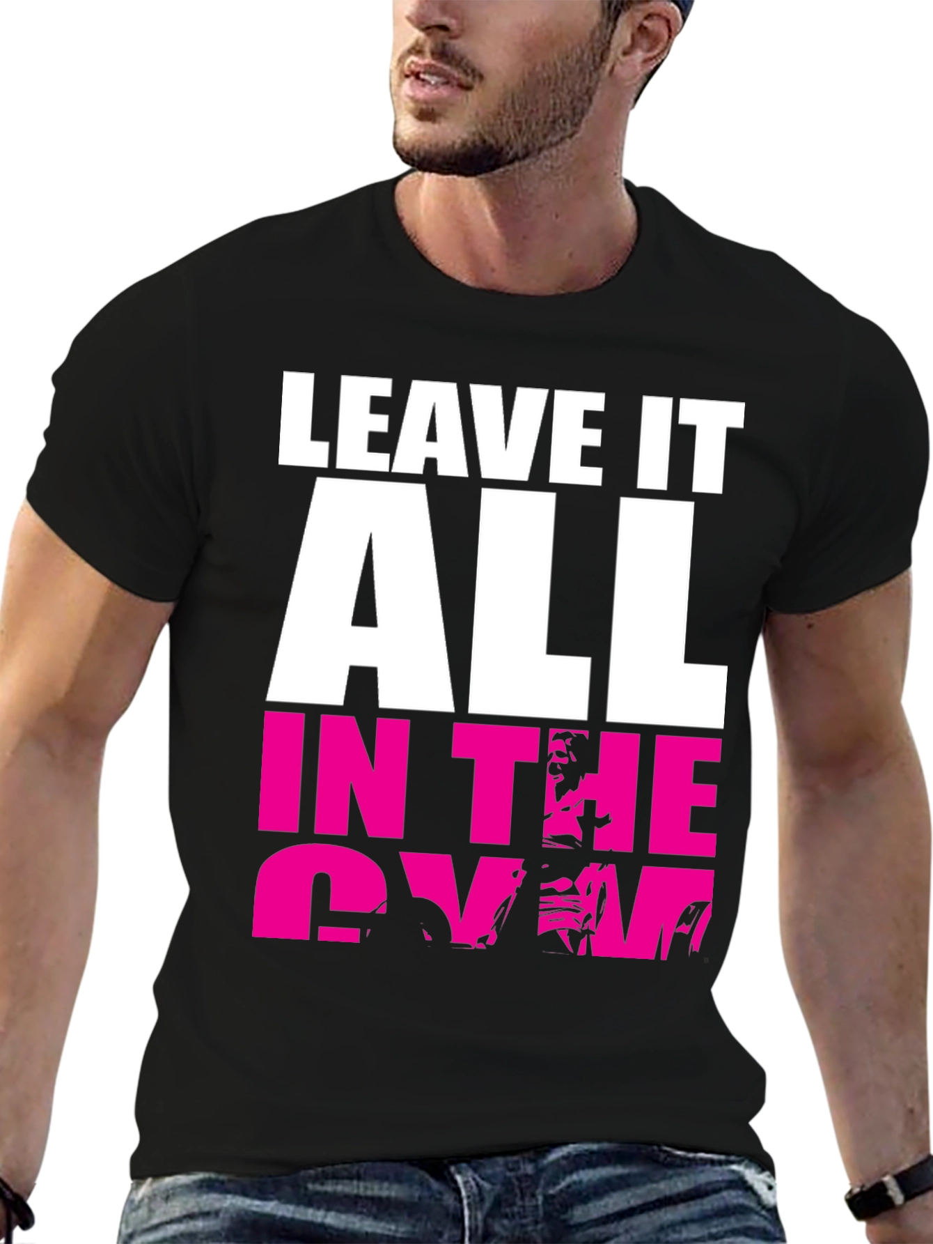 Black Leave It All In The Gym Graphic T-Shirt view 6