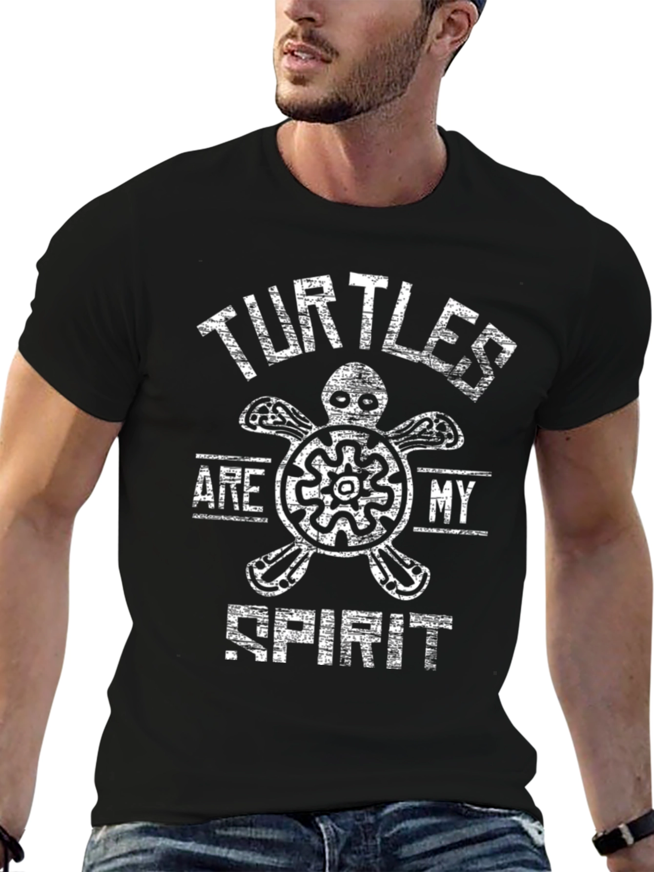 Black Turtles Are My Spirit Black T-Shirt view 6