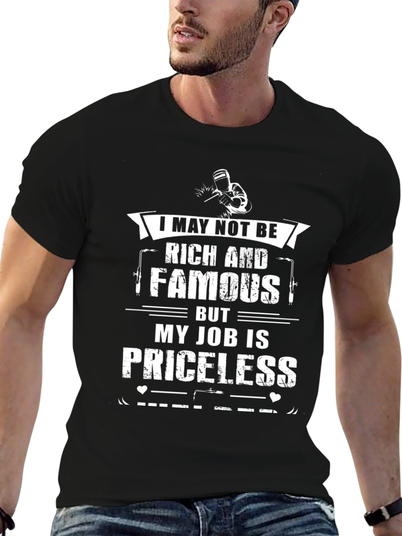 Black Priceless Job T-Shirt - Black Graphic Tee view 6