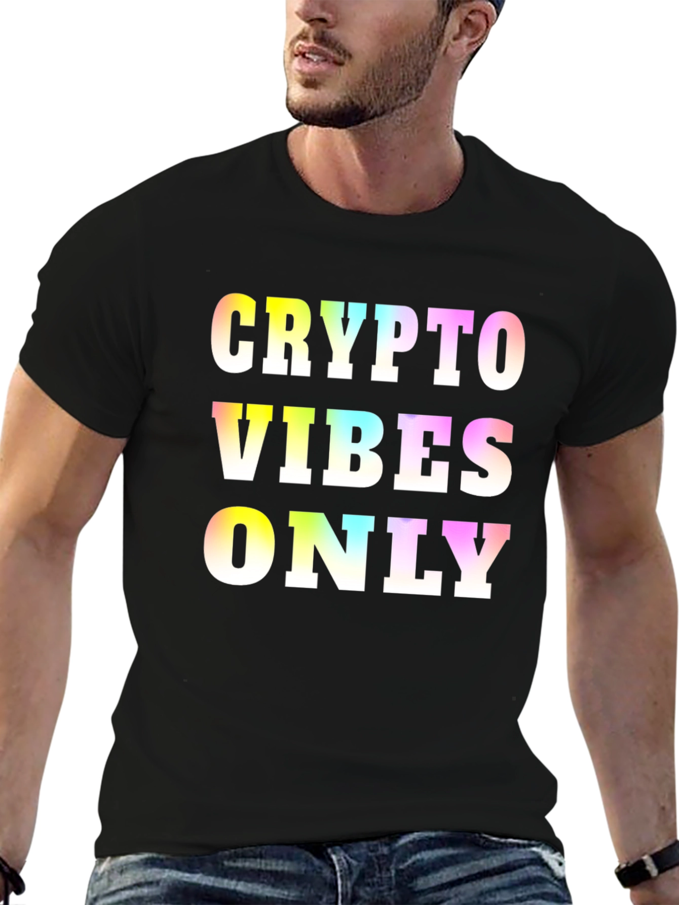 Black Crypto Vibes Only Black T-Shirt view 6