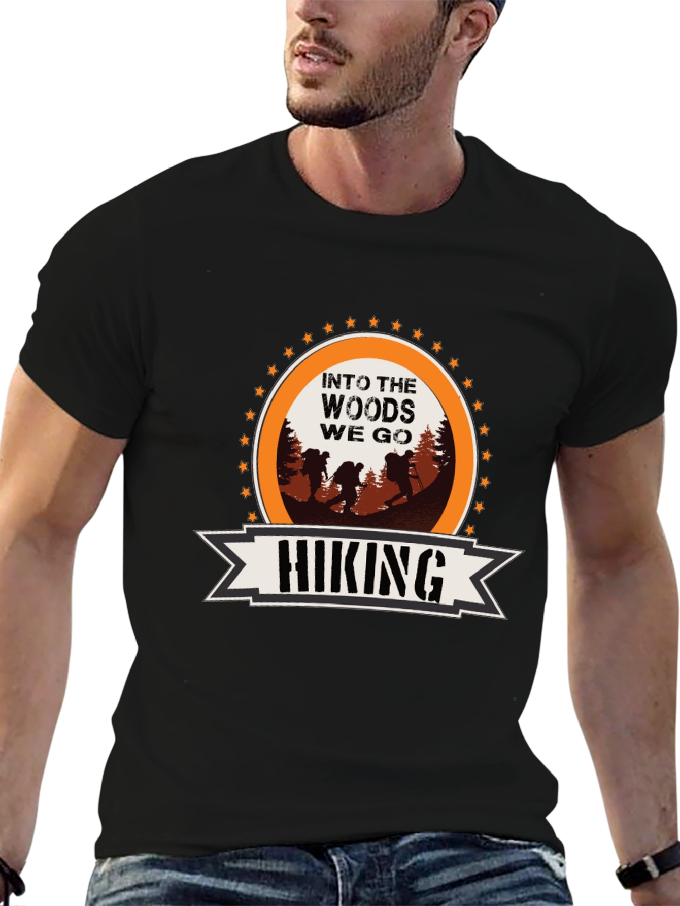 Black Hiking Adventure T-Shirt - Into the Woods view 6