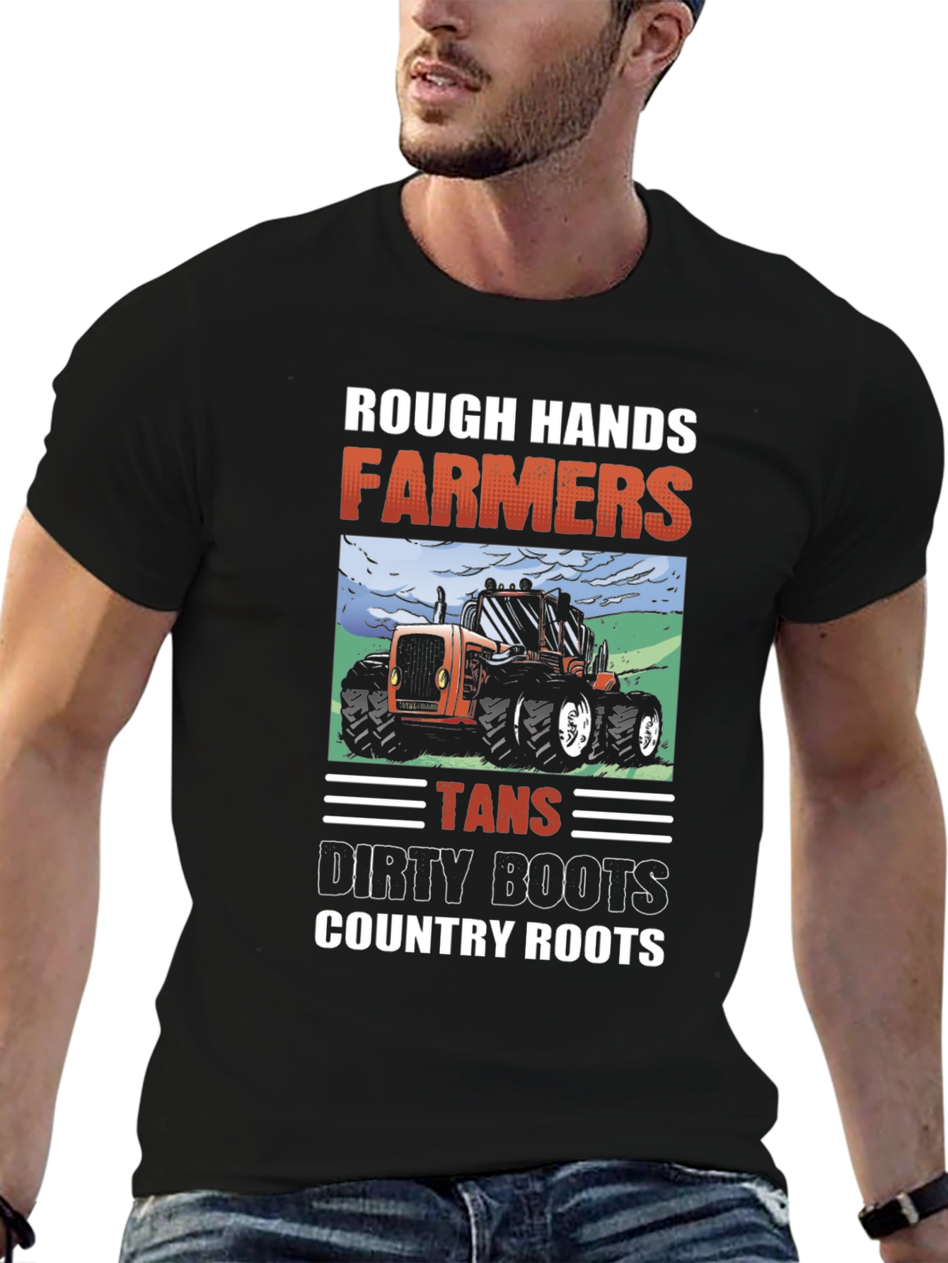 Black Rough Hands Farmers Graphic T-Shirt view 6