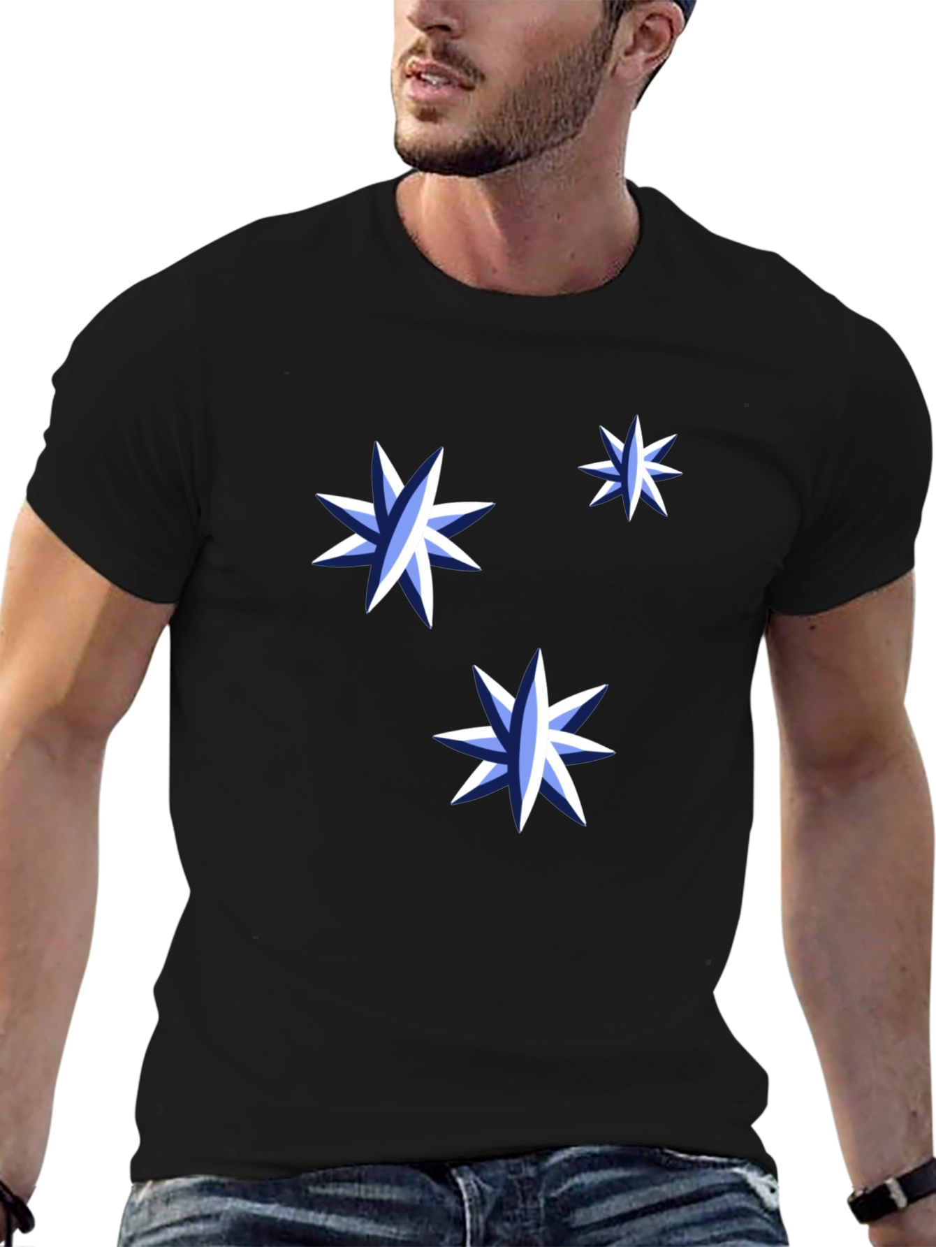 Starry Night Graphic Tee - Black Cotton Shirt - 6