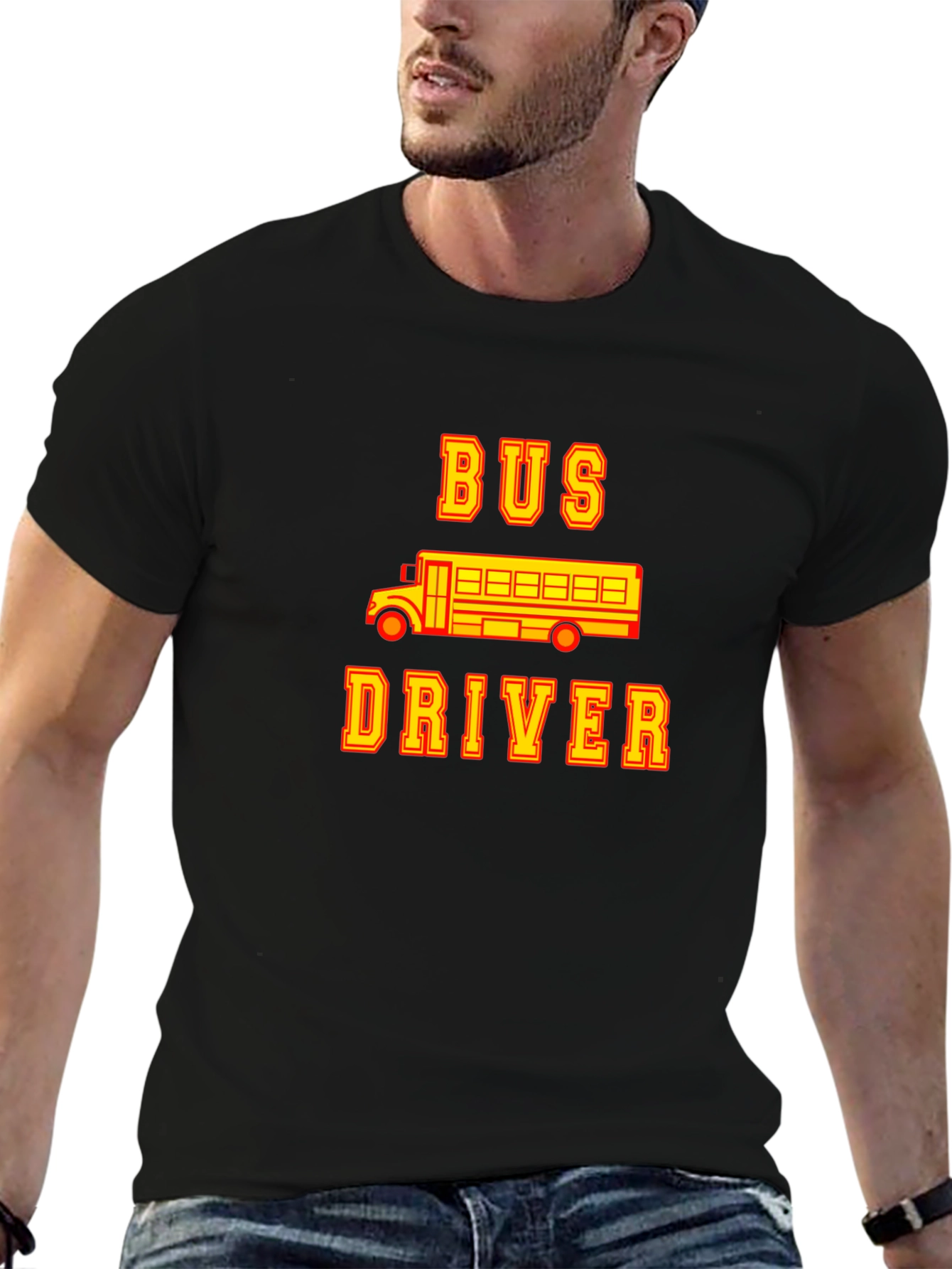 Black Bus Driver Graphic T-Shirt - Black view 6