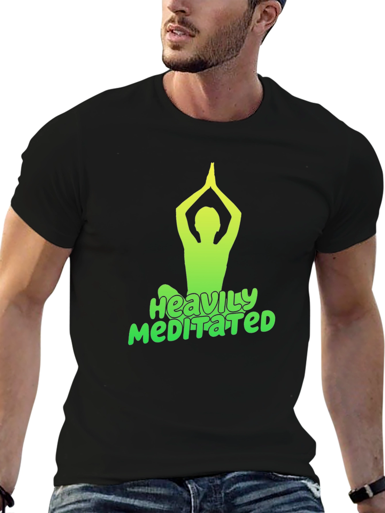 Black Heavily Meditated Black T-Shirt view 6
