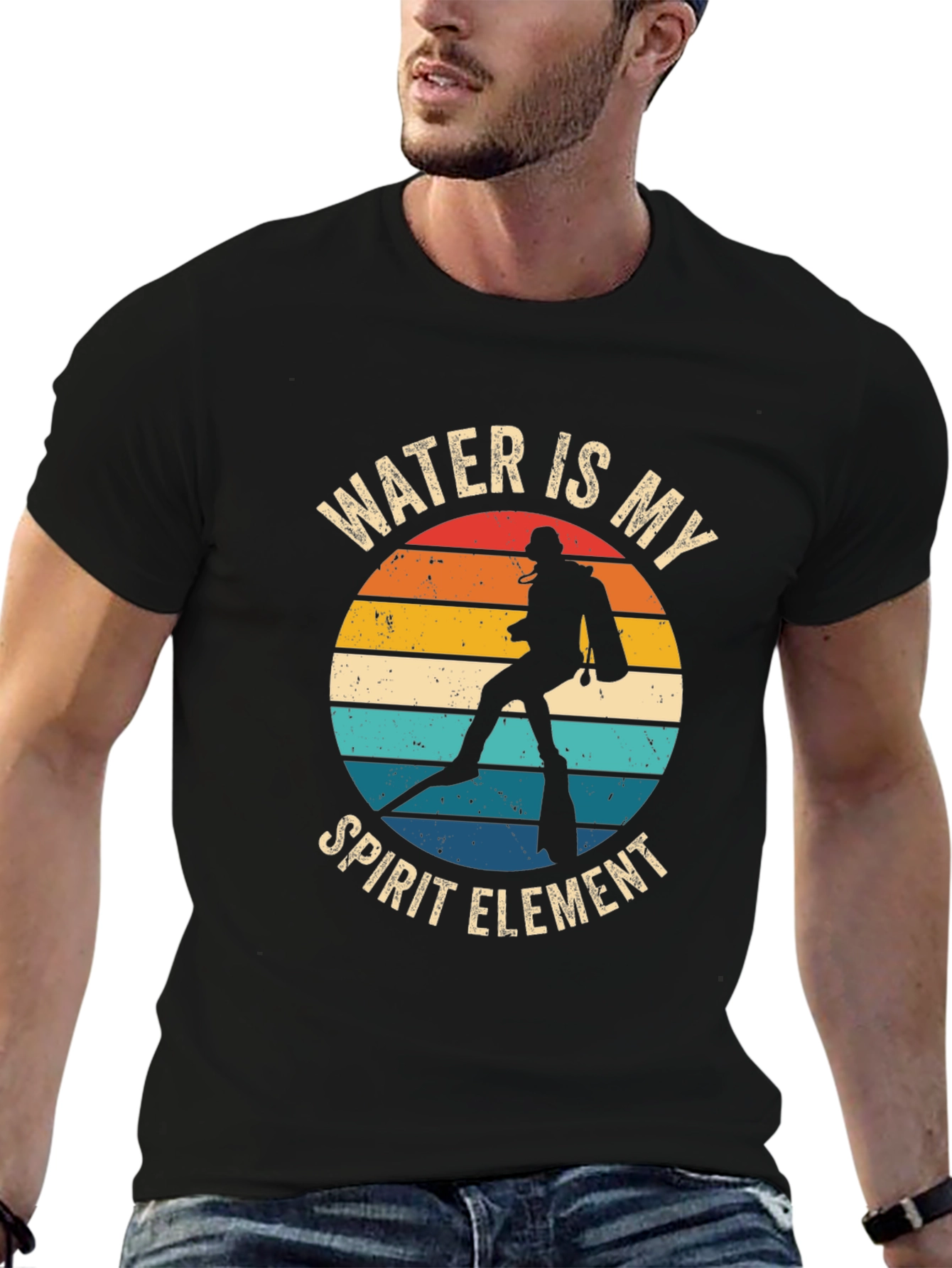 Black Water Is My Spirit Element Diver T-Shirt view 6