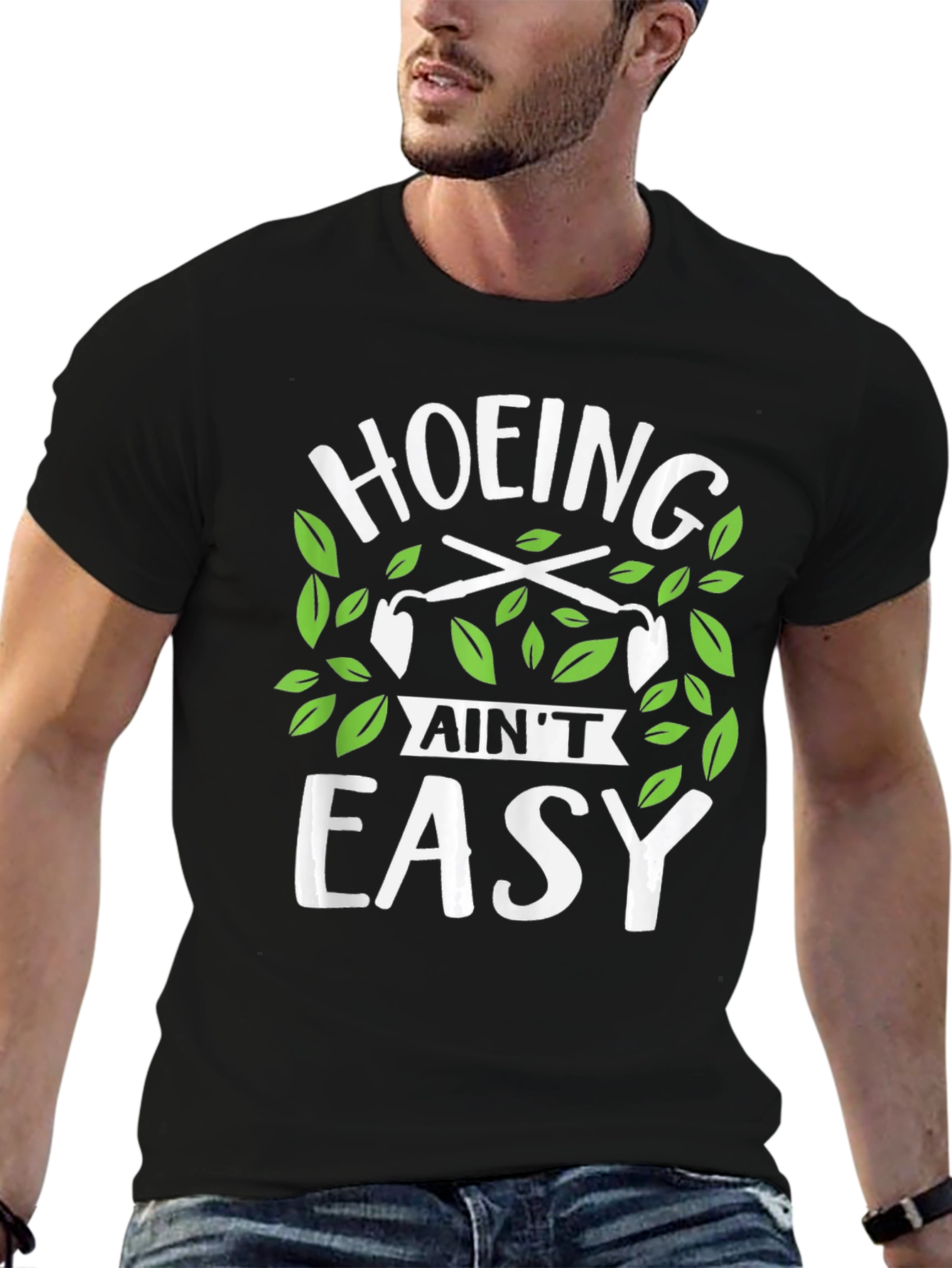 Black Hoing Aint Easy Graphic T-Shirt view 6