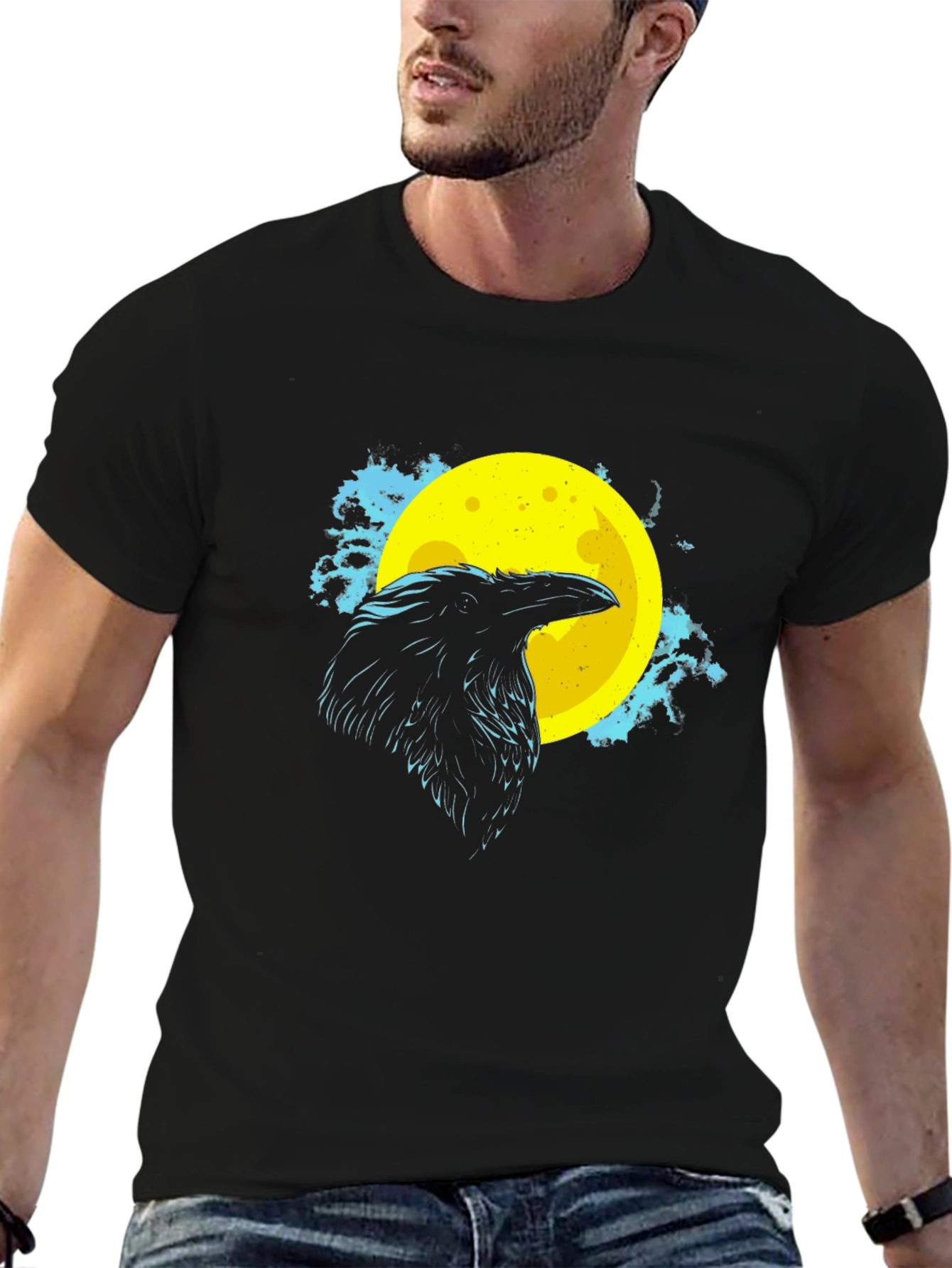 Black Raven Moon Graphic Tee - Black T-Shirt view 6