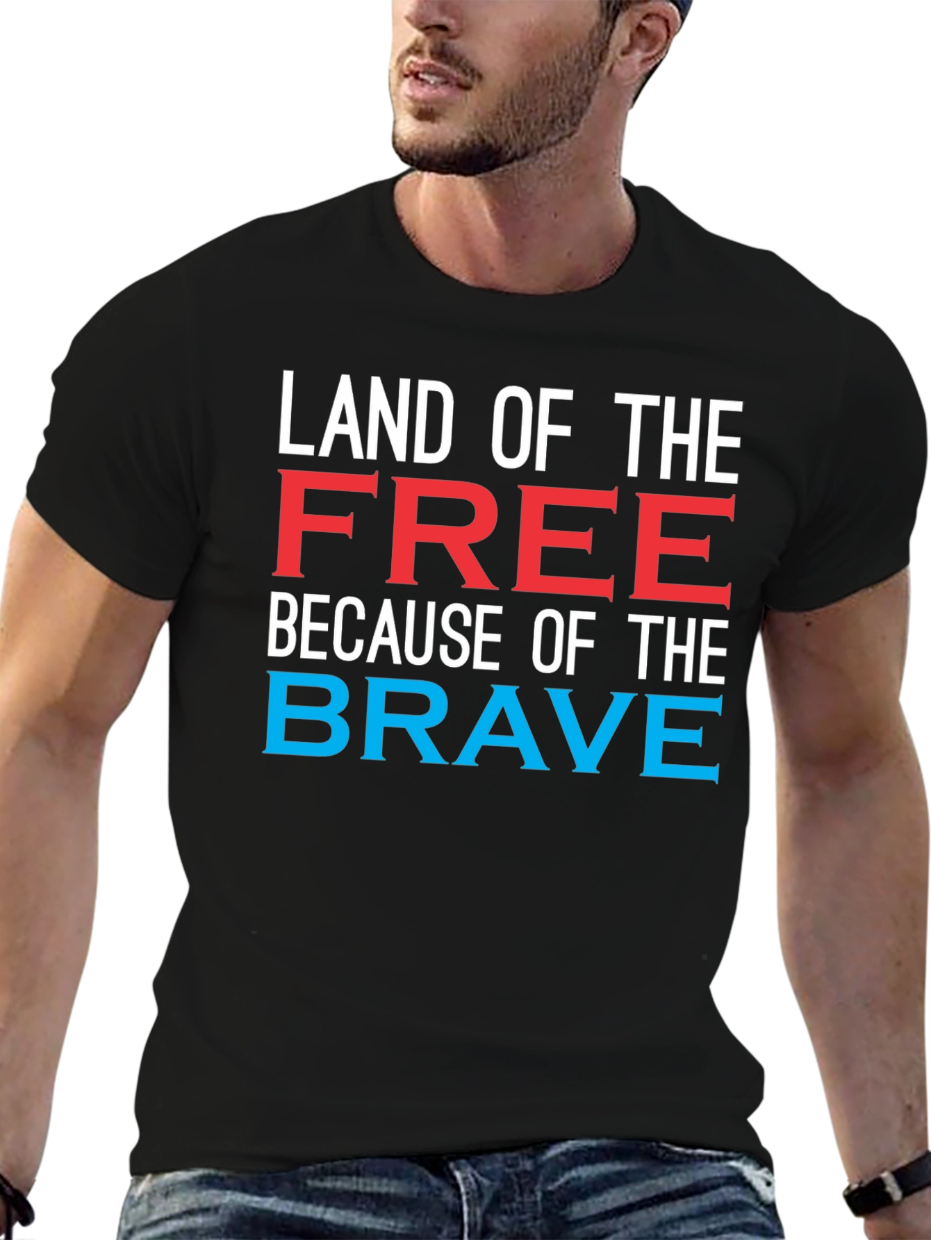 Black Land of the Free Graphic T-Shirt view 6
