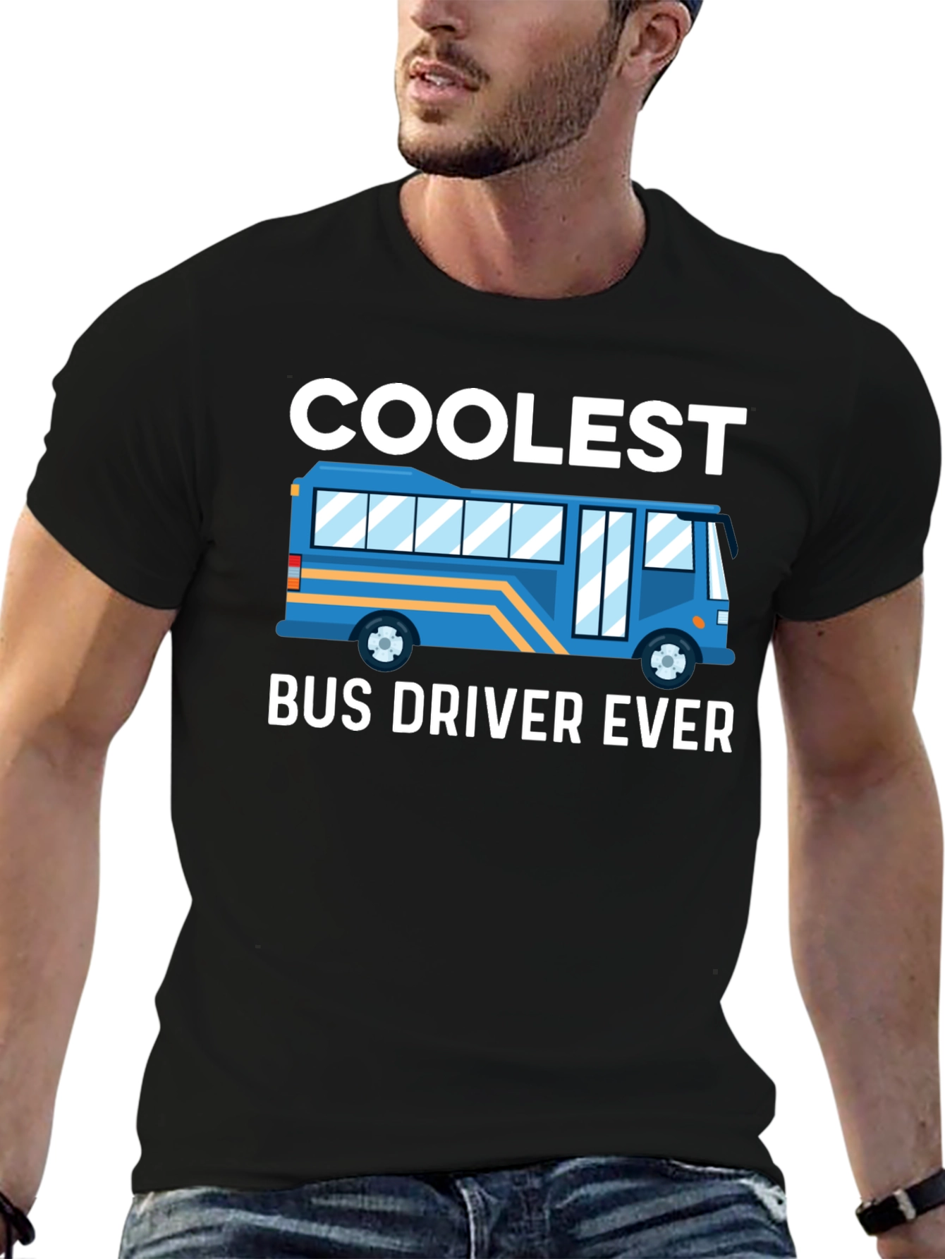 Black Coolest Bus Driver Ever T-Shirt view 6
