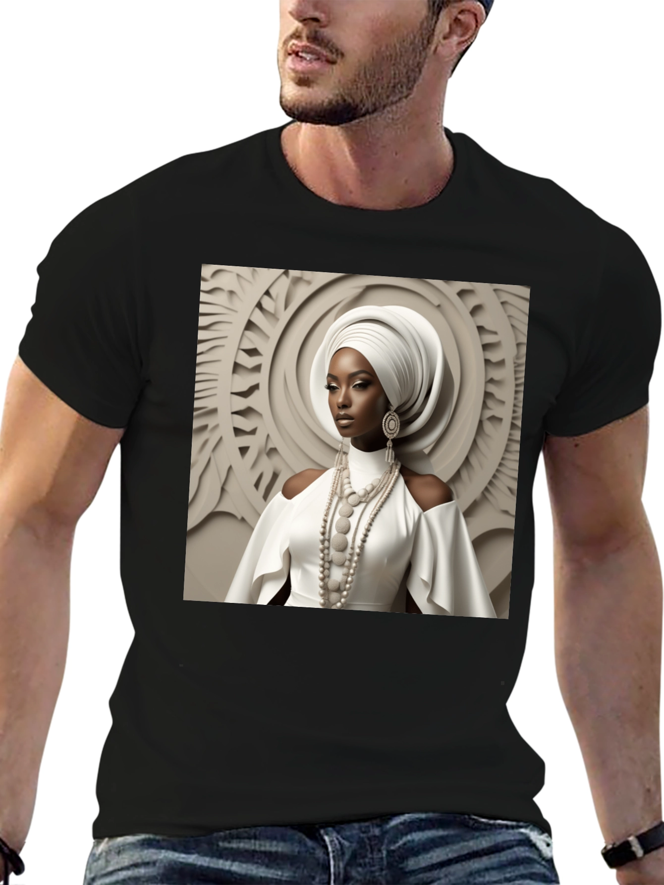 Black Elegant Woman Graphic Tee view 6