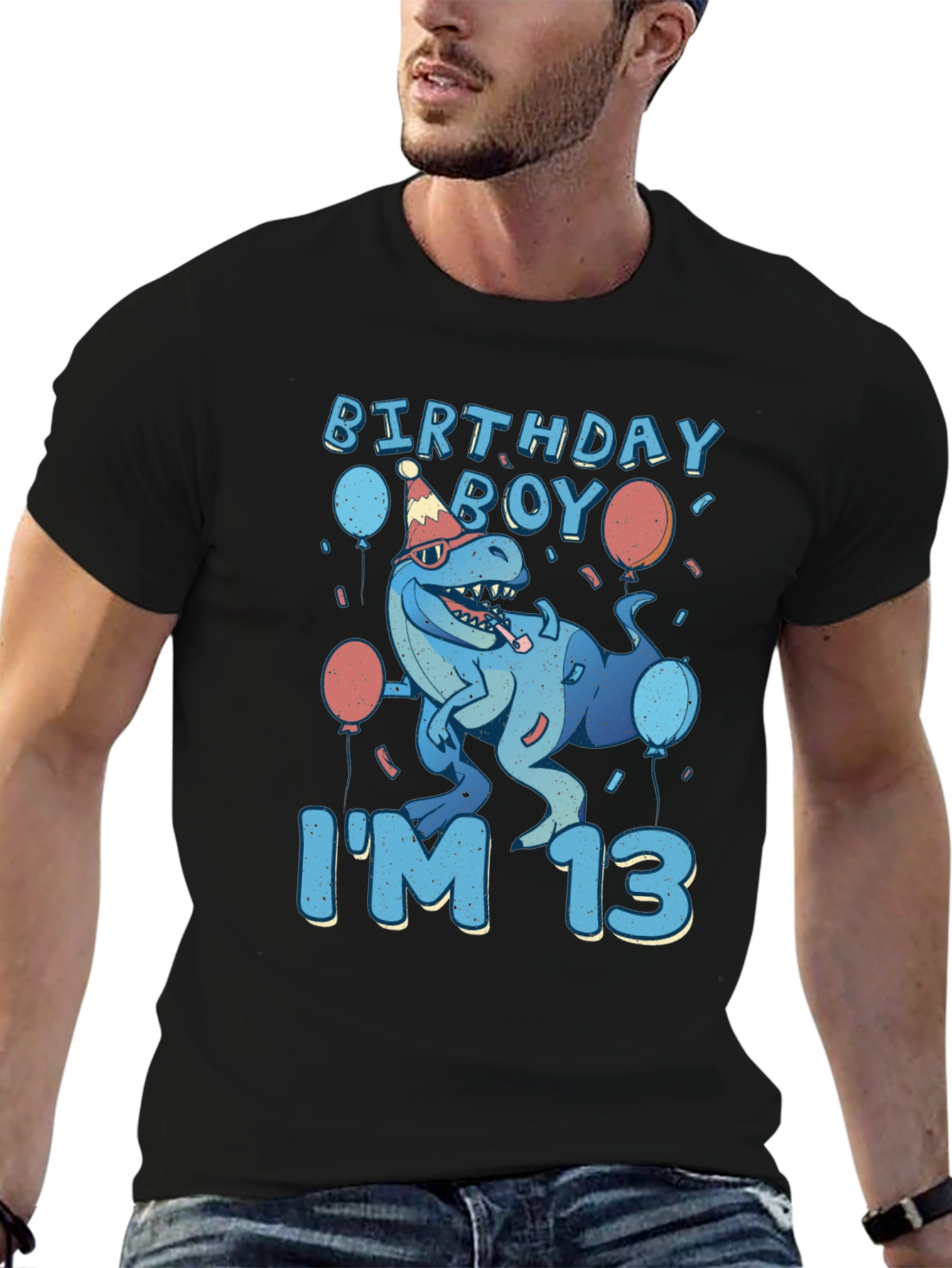 Birthday Boy I'm 13 T-Rex T-Shirt - 6