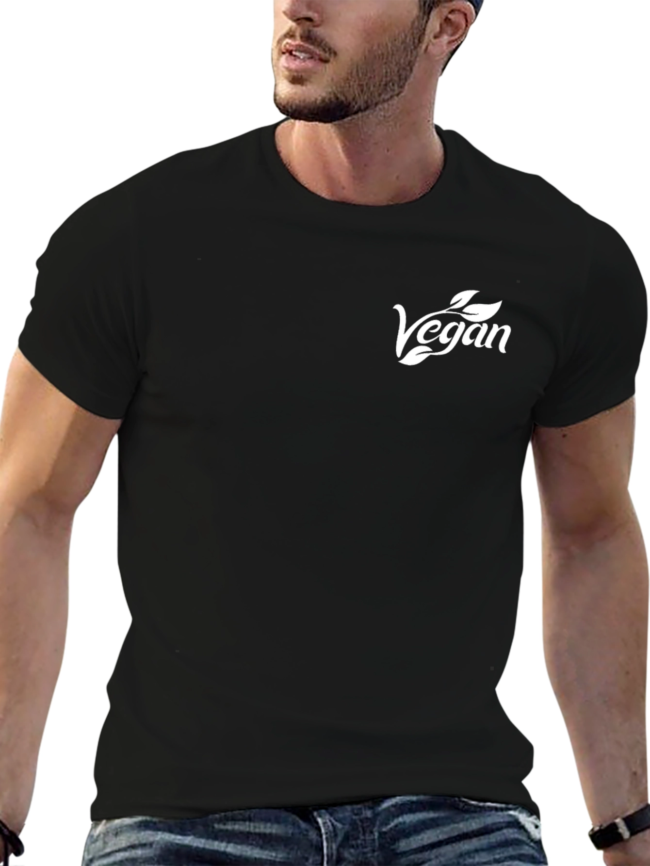 Vegan Graphic T-Shirt - Black - 6