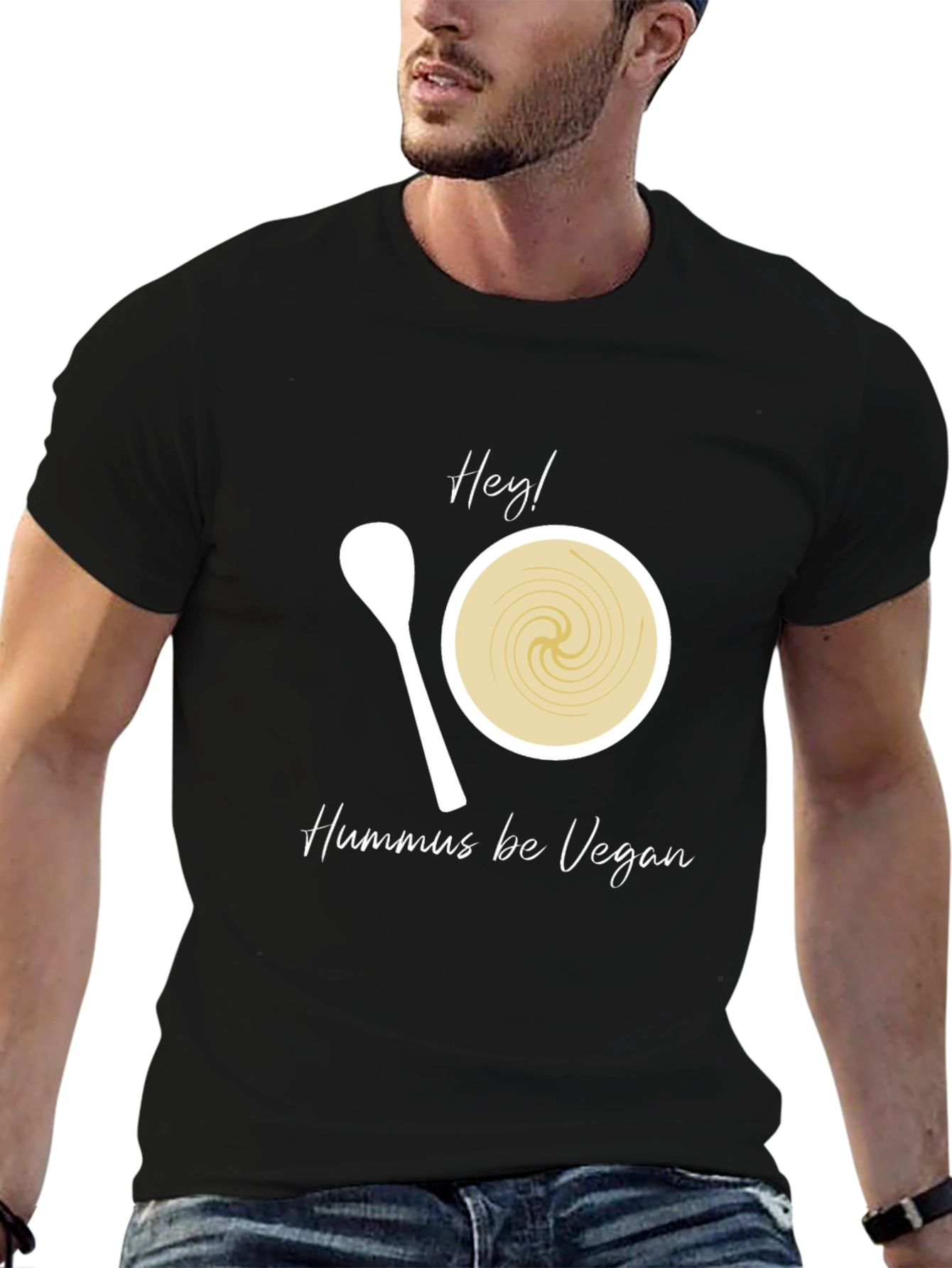 Black Hummus Be Vegan Graphic Tee view 6