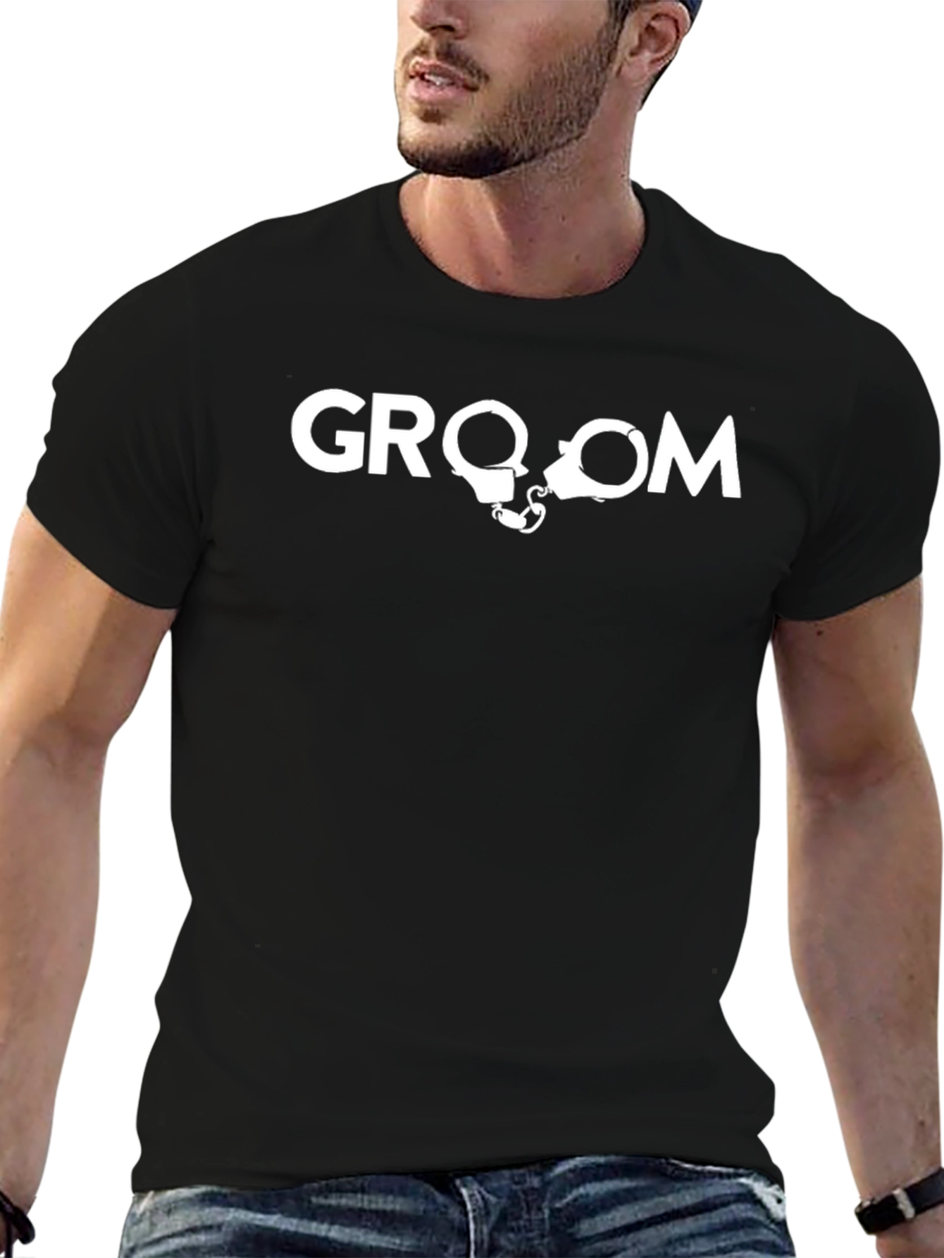 Groom Handcuffs Graphic T-Shirt - Bachelor Party - 6