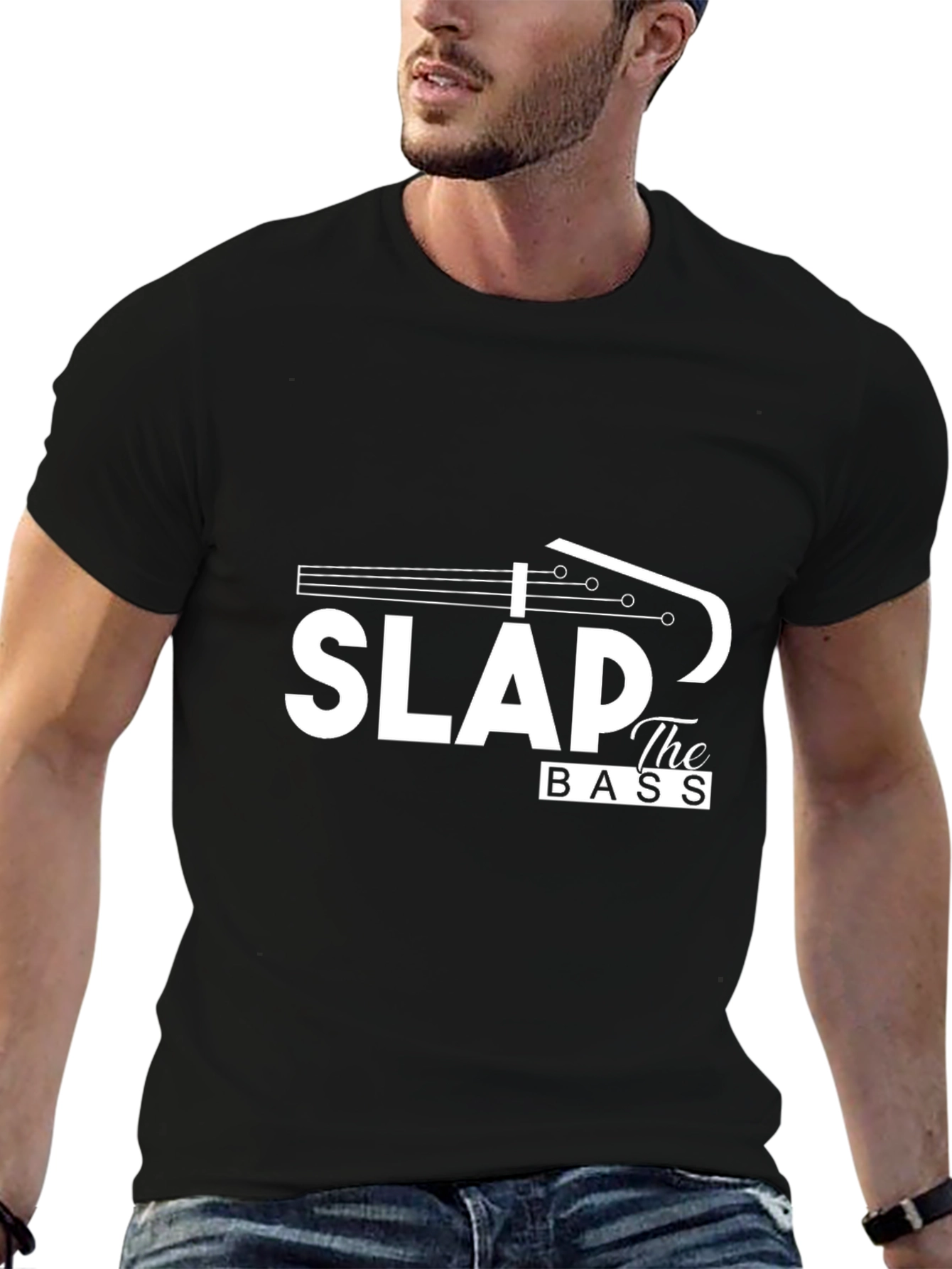 Black Slap the Bass T-Shirt - Music Lover Tee view 6