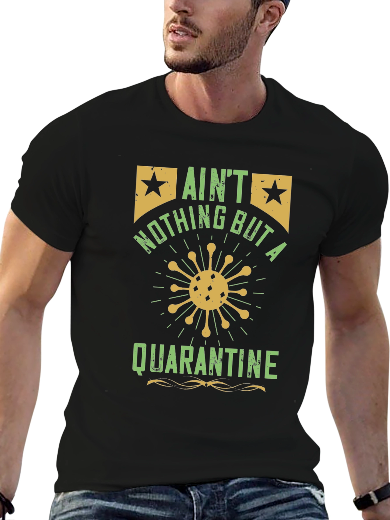 Black Ain't Nothing But a Quarantine T-Shirt - Black view 6