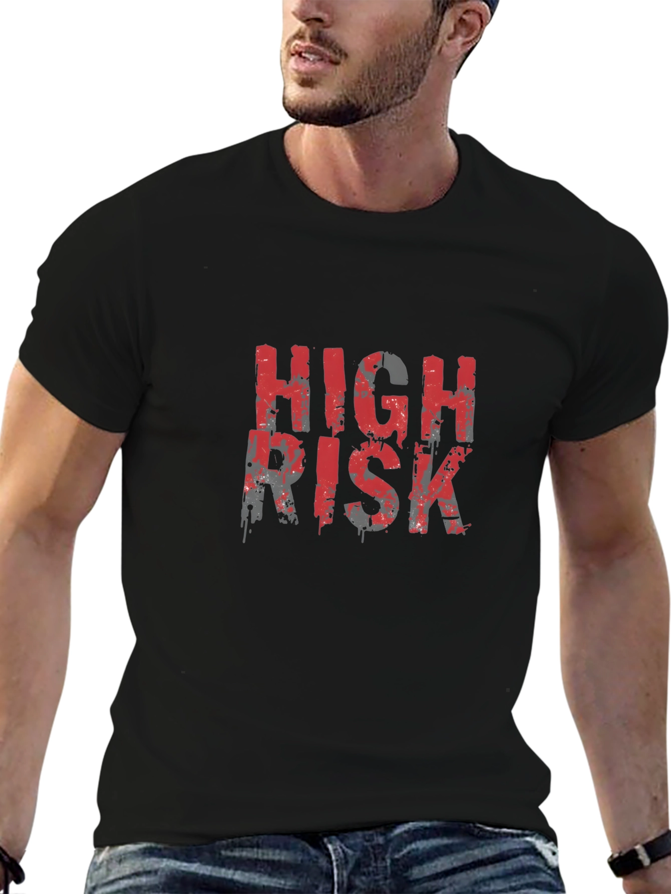Black High Risk Graphic Tee - Men's Black T-Shirt view 6
