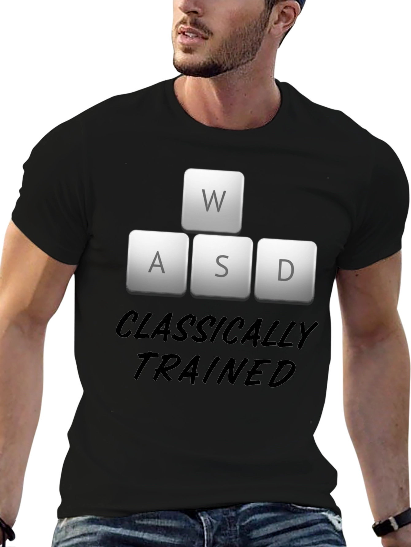 Black Classically Trained Gamer Black T-Shirt view 6