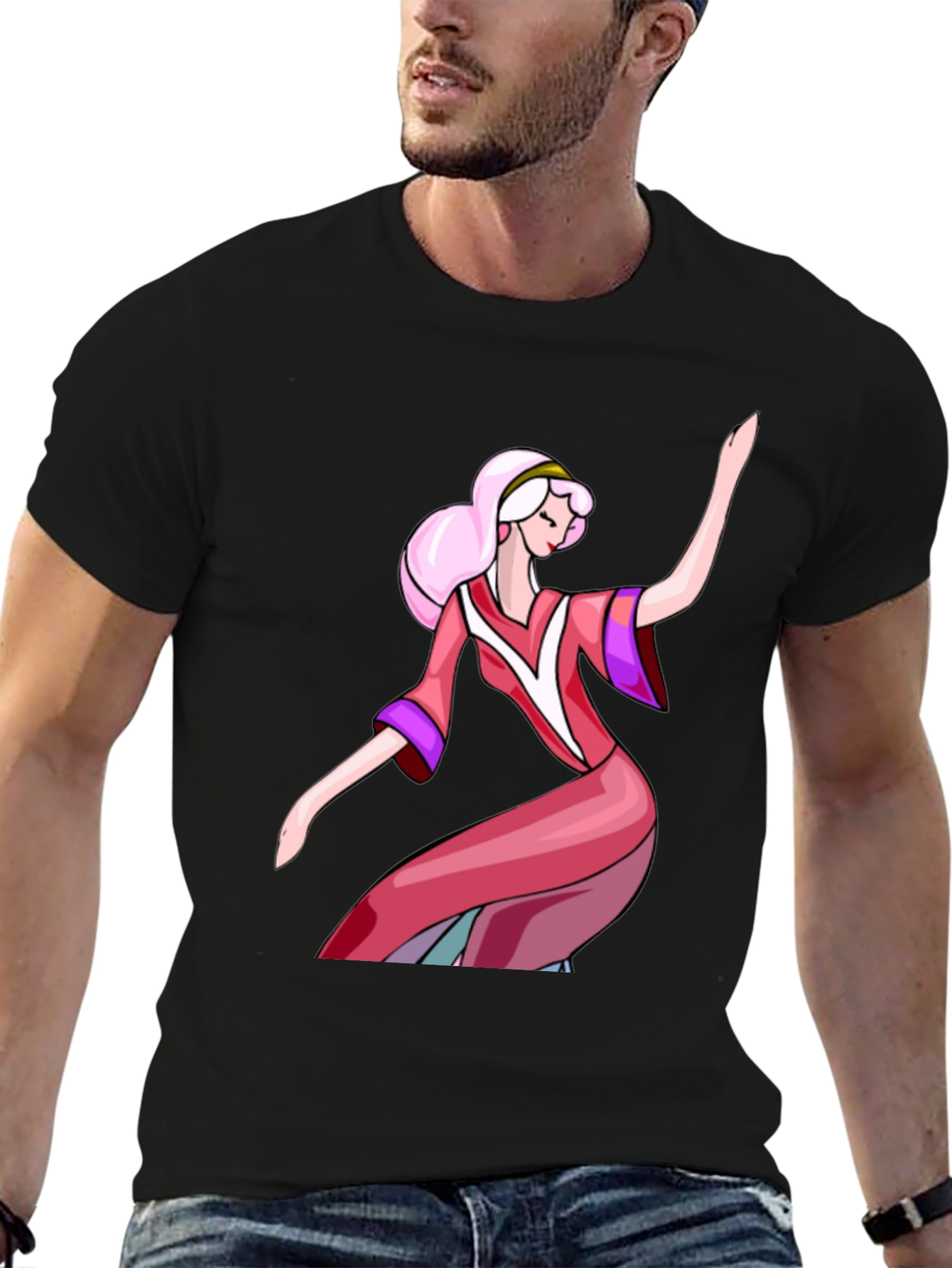 Black Anime Princess Graphic Tee - Stylish & Unique Design view 6