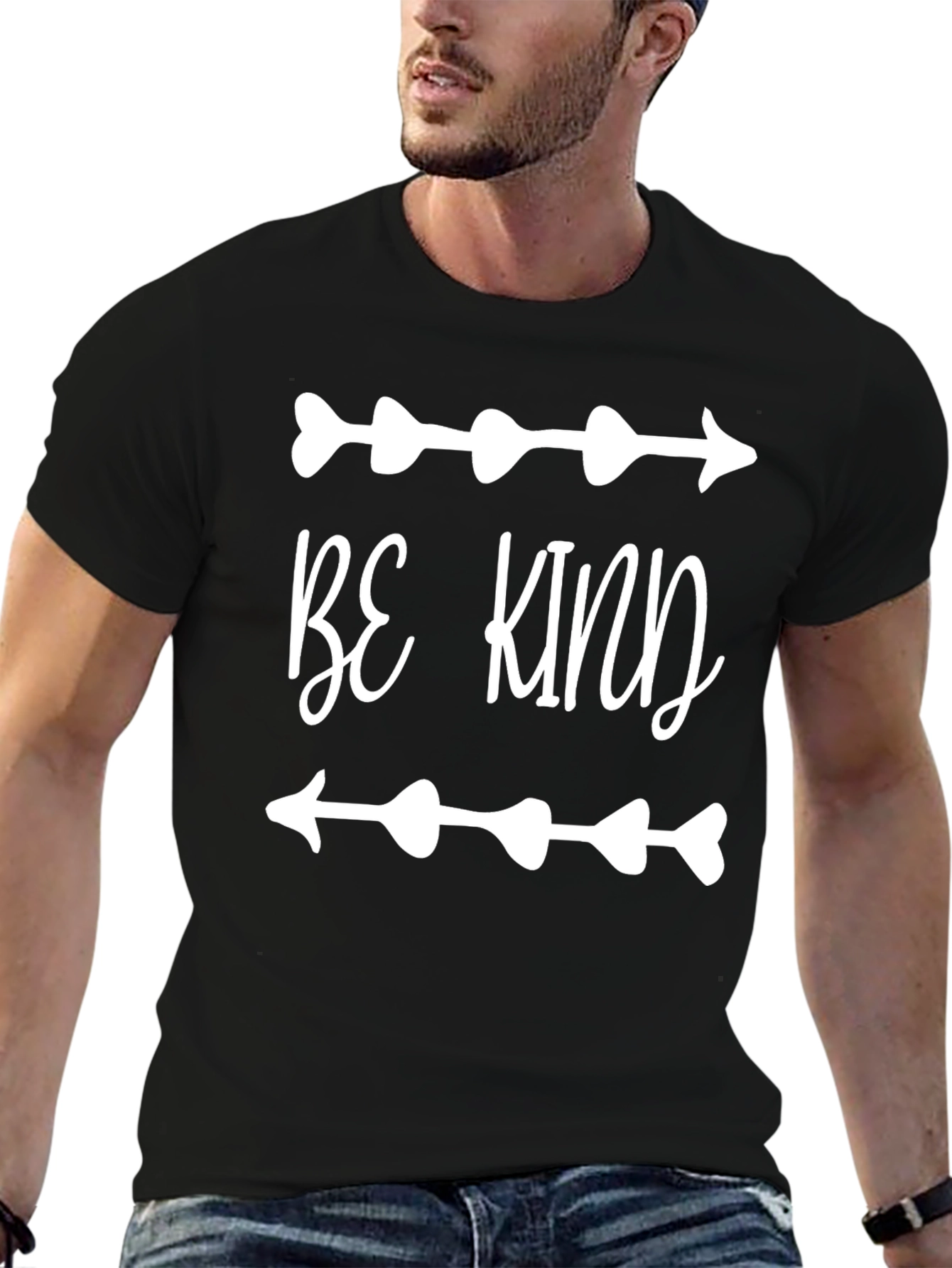 Black Be Kind T-Shirt - Arrow Heart Design view 6