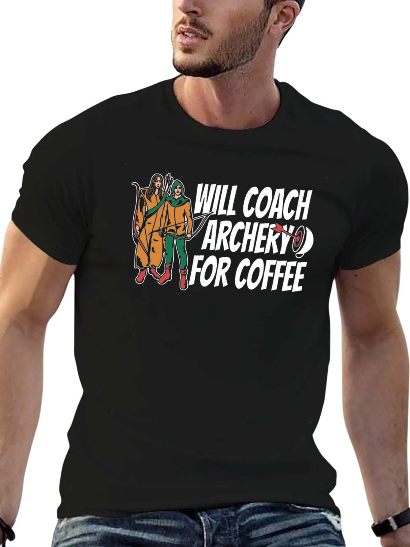 Black Archery Coach Coffee T-Shirt view 6