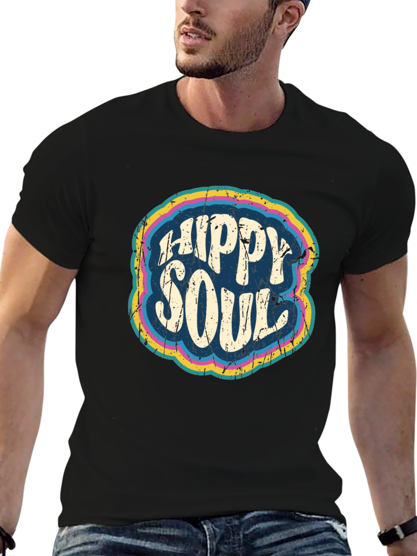 Black Hippy Soul Retro Graphic Tee - Soft Cotton Blend view 6