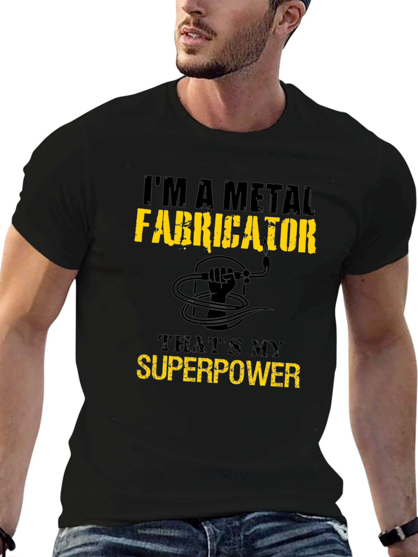 Black Metal Fabricator Superpower T-Shirt - Black view 6