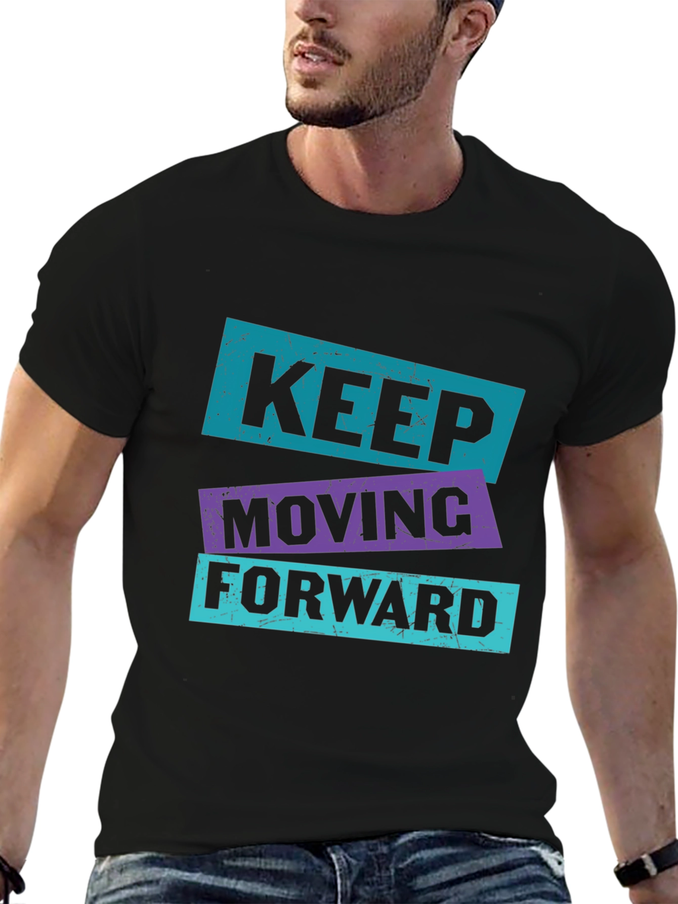 Black Keep Moving Forward Graphic Tee view 6