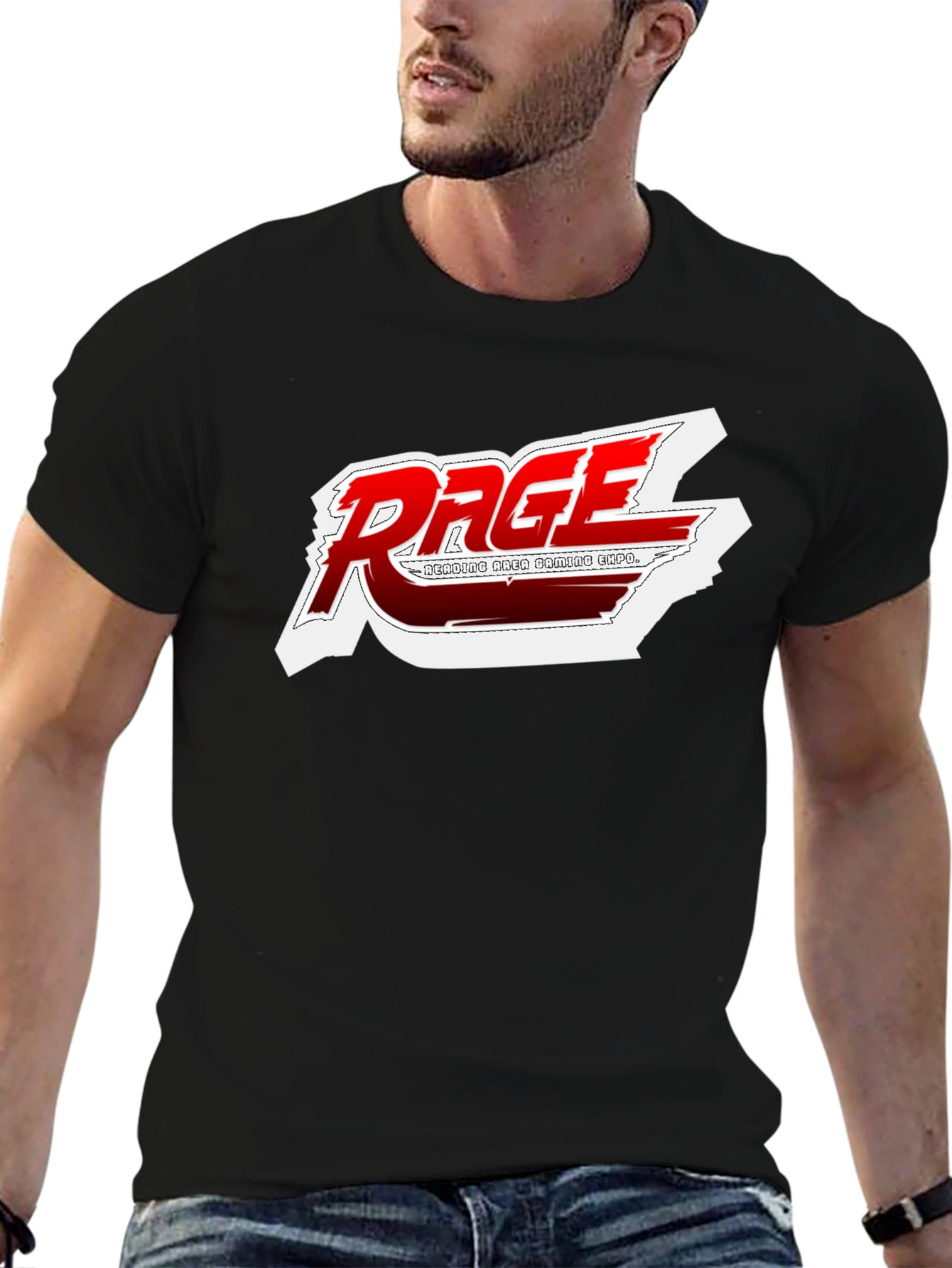 Black Rage Gaming Expo Black T-Shirt view 6