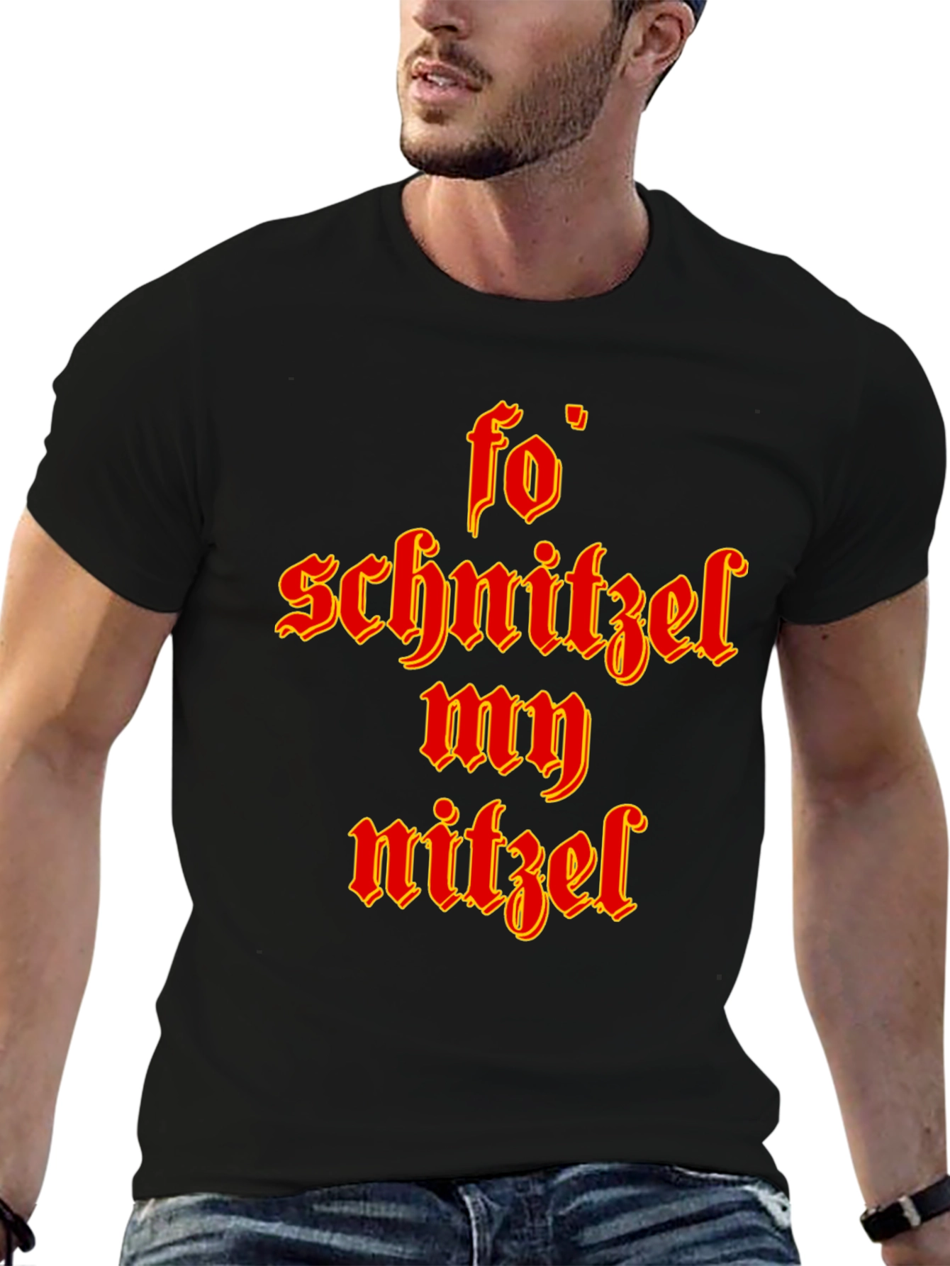 Black Funny Fo' Schnitzel My Nitzel Graphic Tee view 6