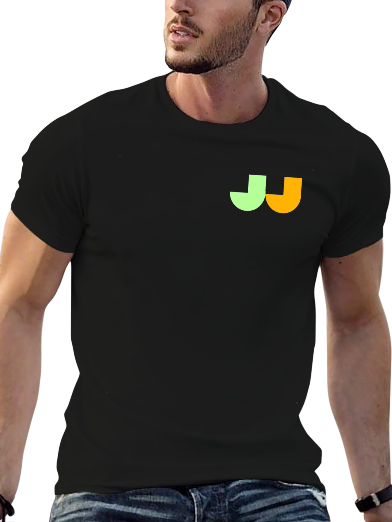 Black Modern Black T-Shirt with Unique Logo view 6