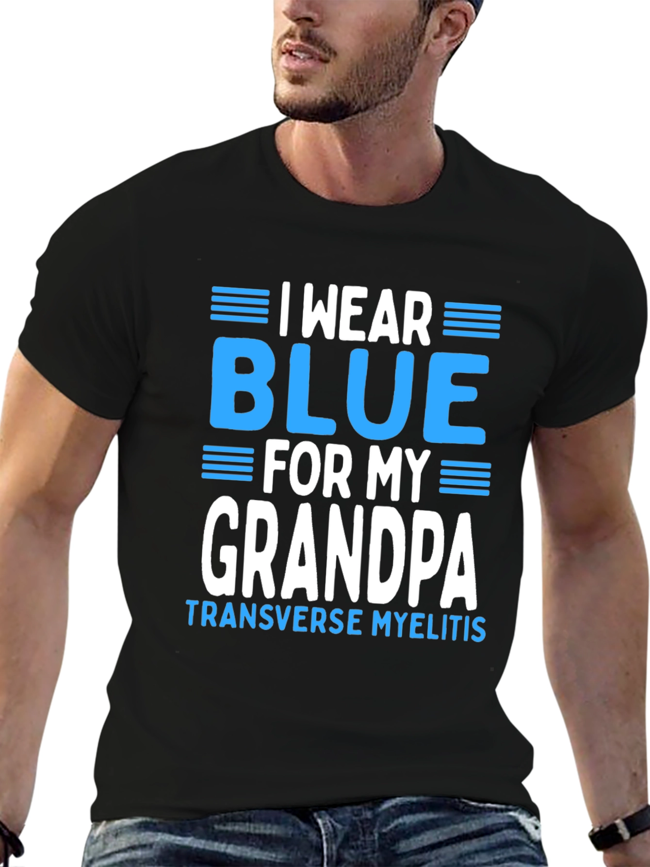 I Wear Blue for My Grandpa T-Shirt - 6