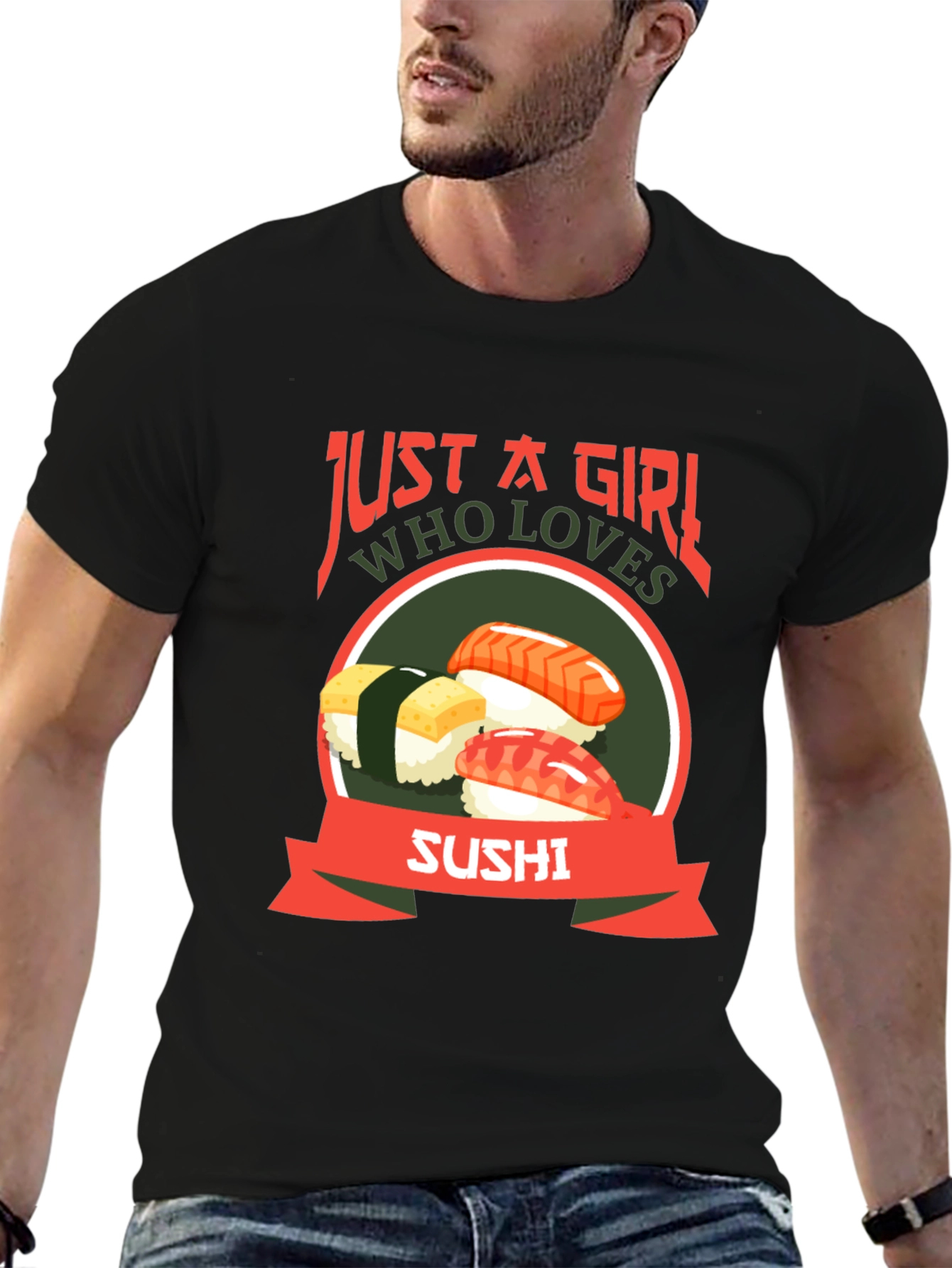 Black Sushi Lover Graphic T-Shirt view 6