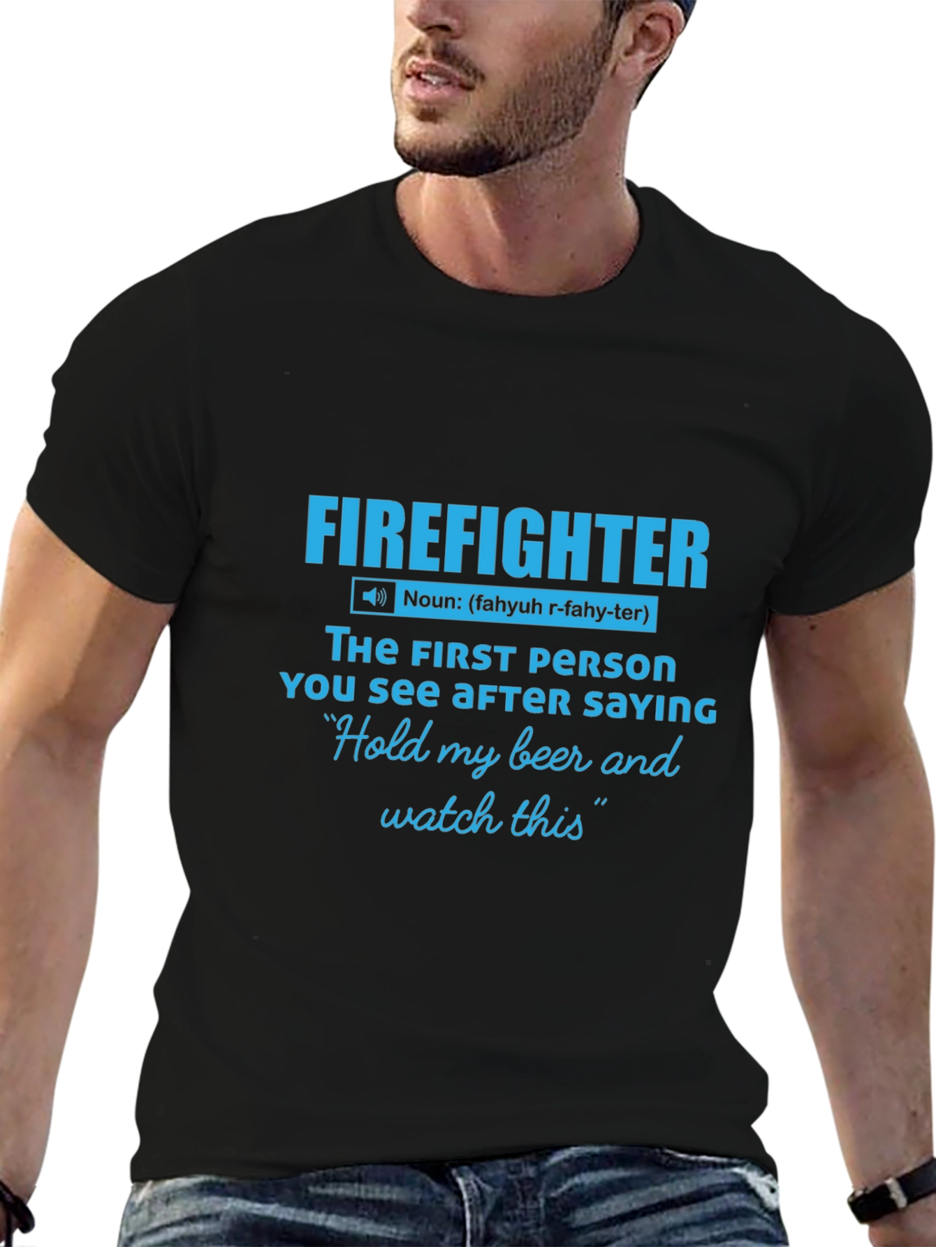 Black Firefighter Definition Graphic Tee - Humor Shirt view 6