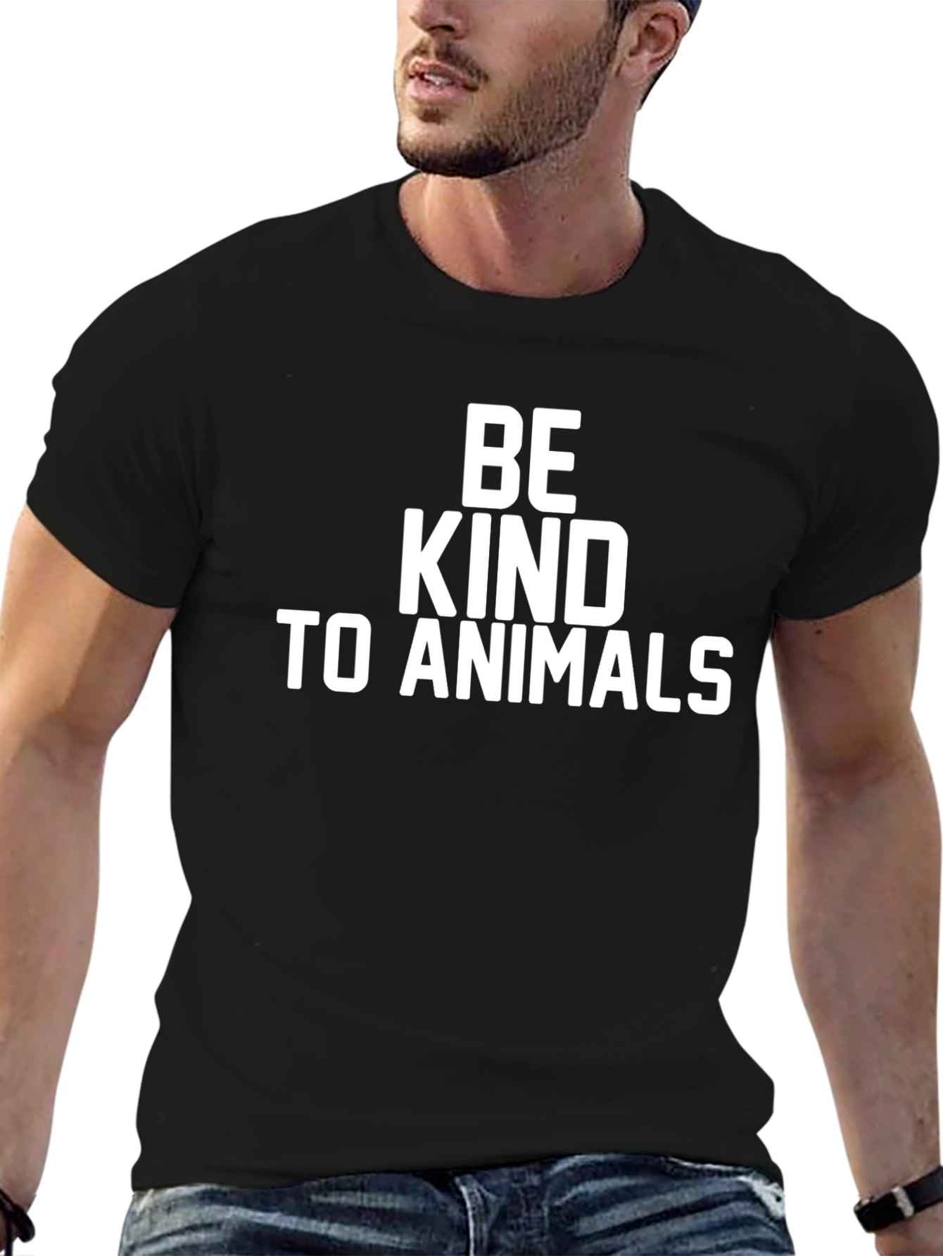 Black Be Kind to Animals Black T-Shirt view 6