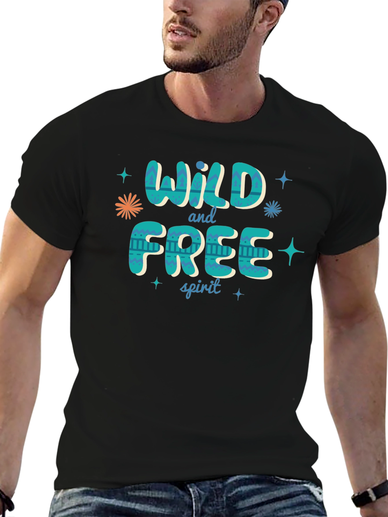 Black Wild and Free Spirit Graphic Tee view 6