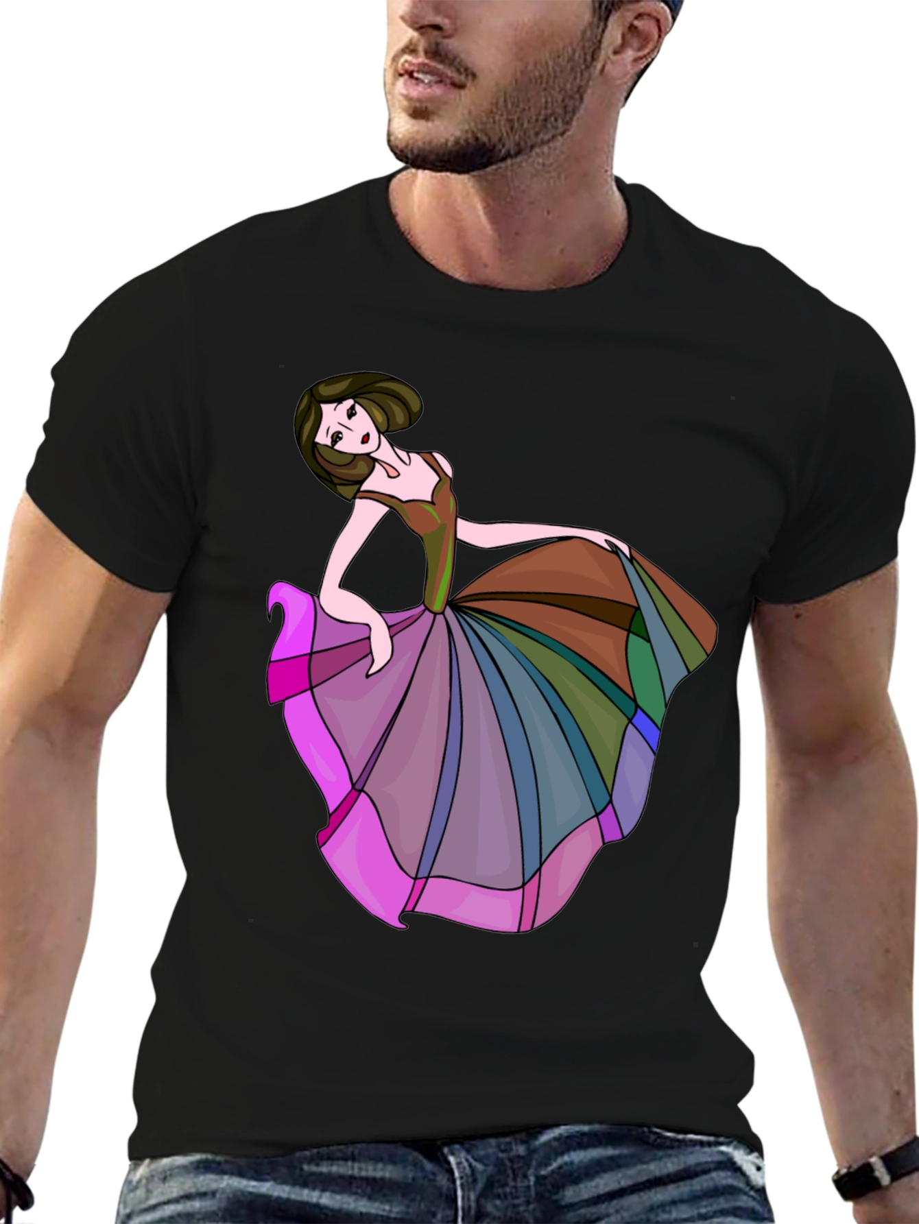 Black Artistic Dancer Graphic T-Shirt view 6
