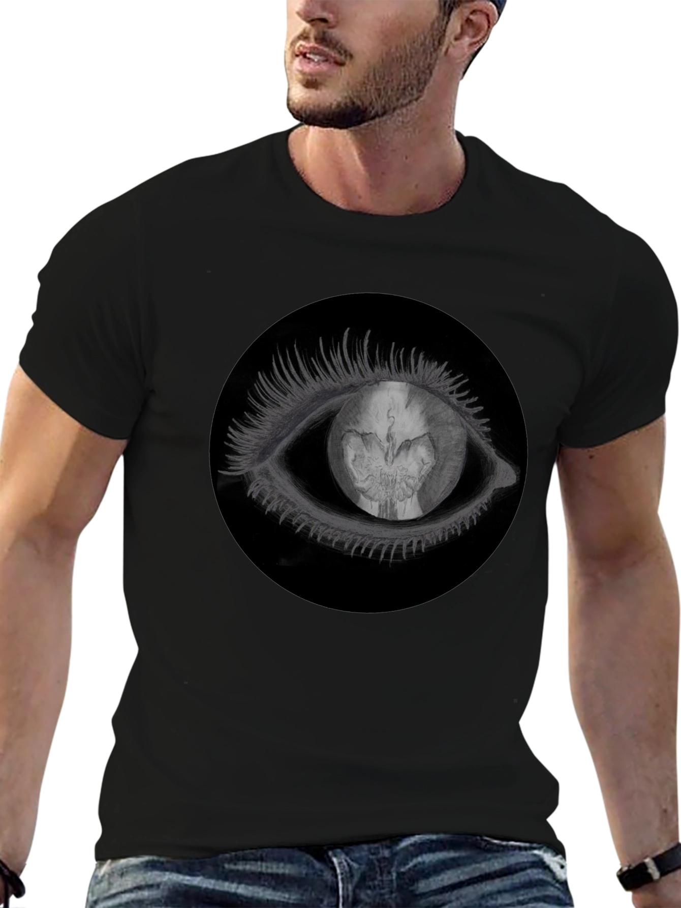 Black Eye See You T-Shirt - Black Graphic Tee view 6