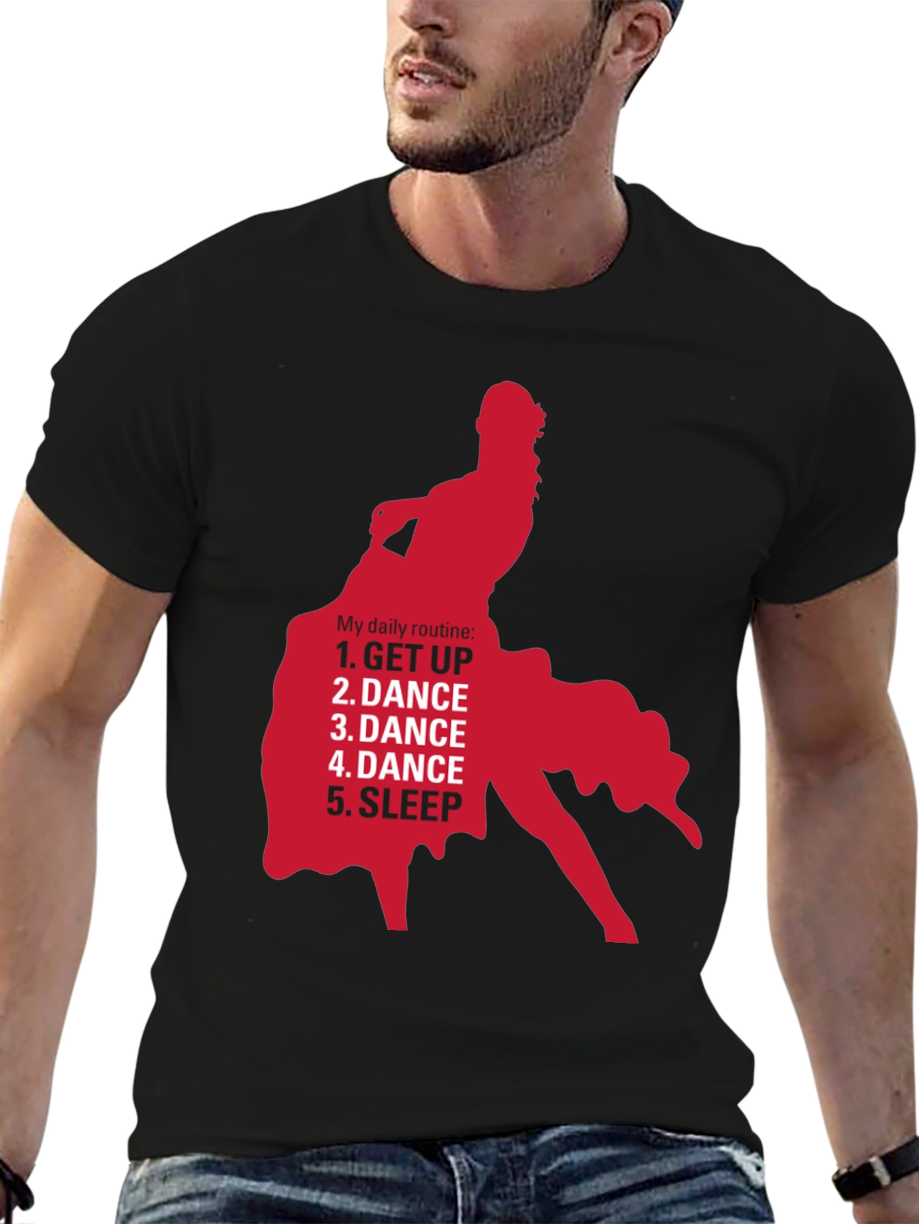 Black Dance Routine T-Shirt - Black Graphic Tee for Dancers view 6