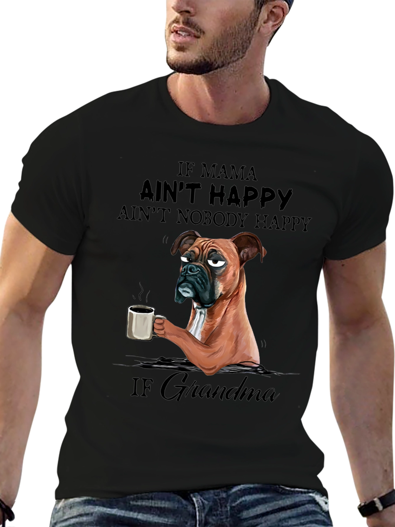Black If Grandma Ain't Happy T-Shirt view 6