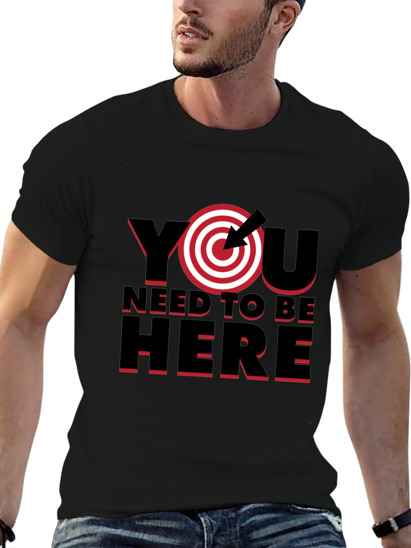 Black Target Practice T-Shirt - You Need To Be Here Tee view 6