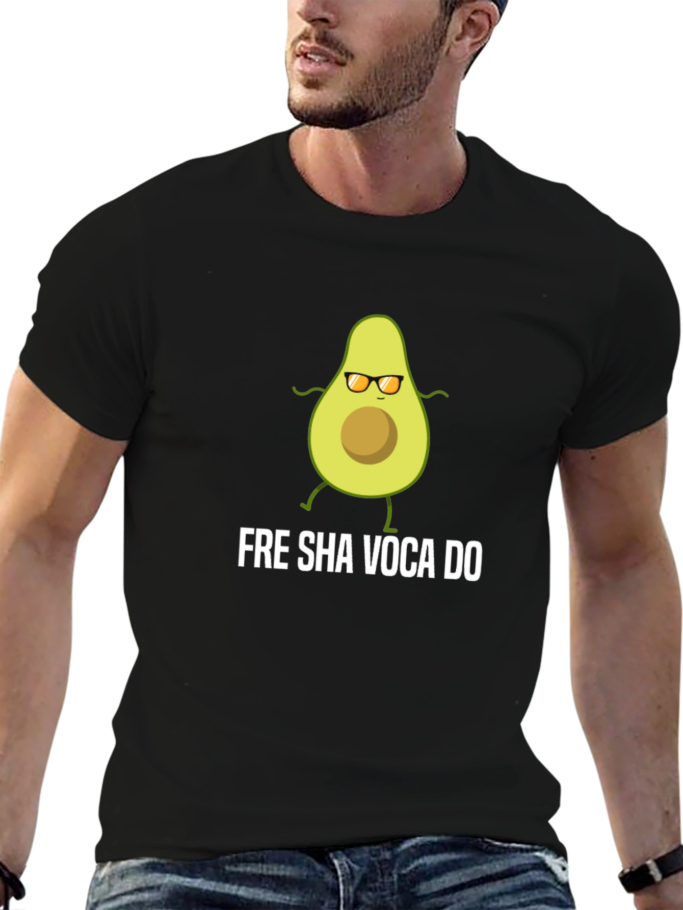Black Fre Sha Voca Do T-Shirt - Funny Avocado Tee view 6