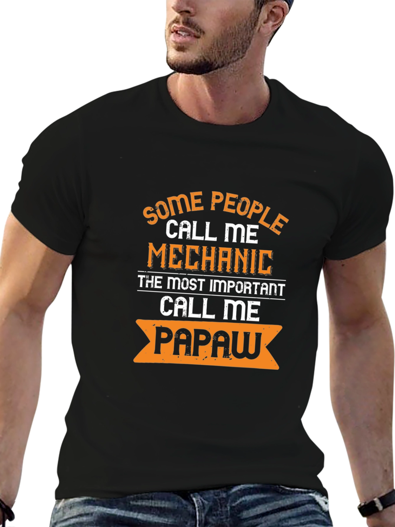 Black Mechanic Papaw Graphic Tee - Best Mechanic Gift view 6